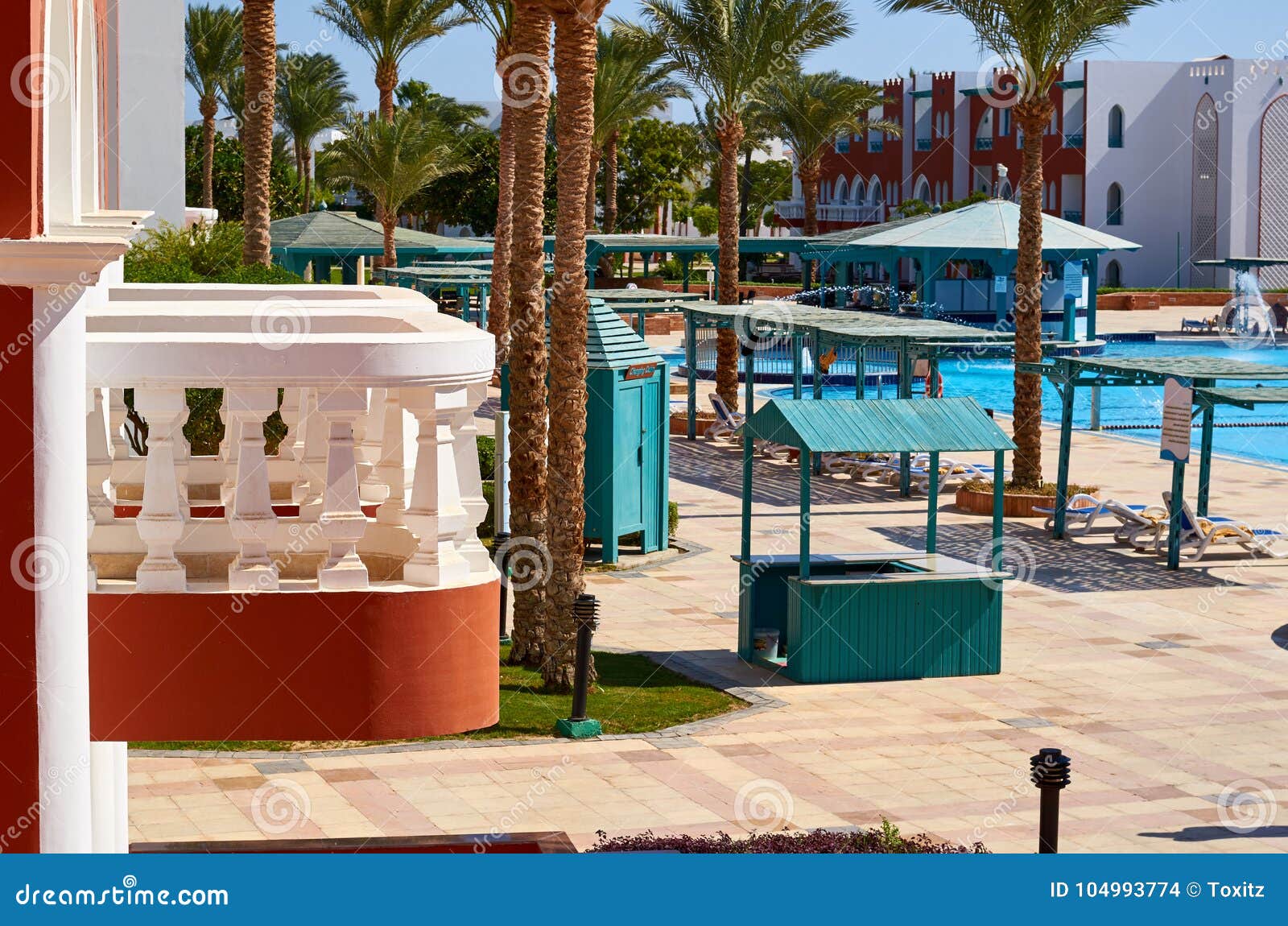 Hotel Balcony with Swimming Pool, Relax and Rest Idea Stock Photo Image of palm, white 104993774