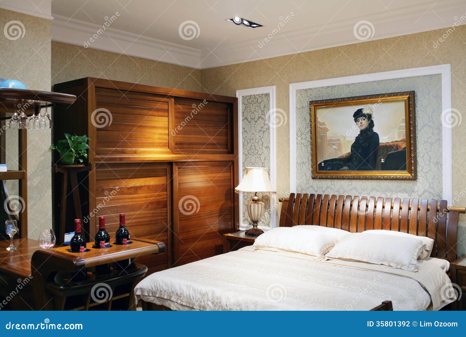 Hotel Bedroom Interior With Double Bed Editorial Photography