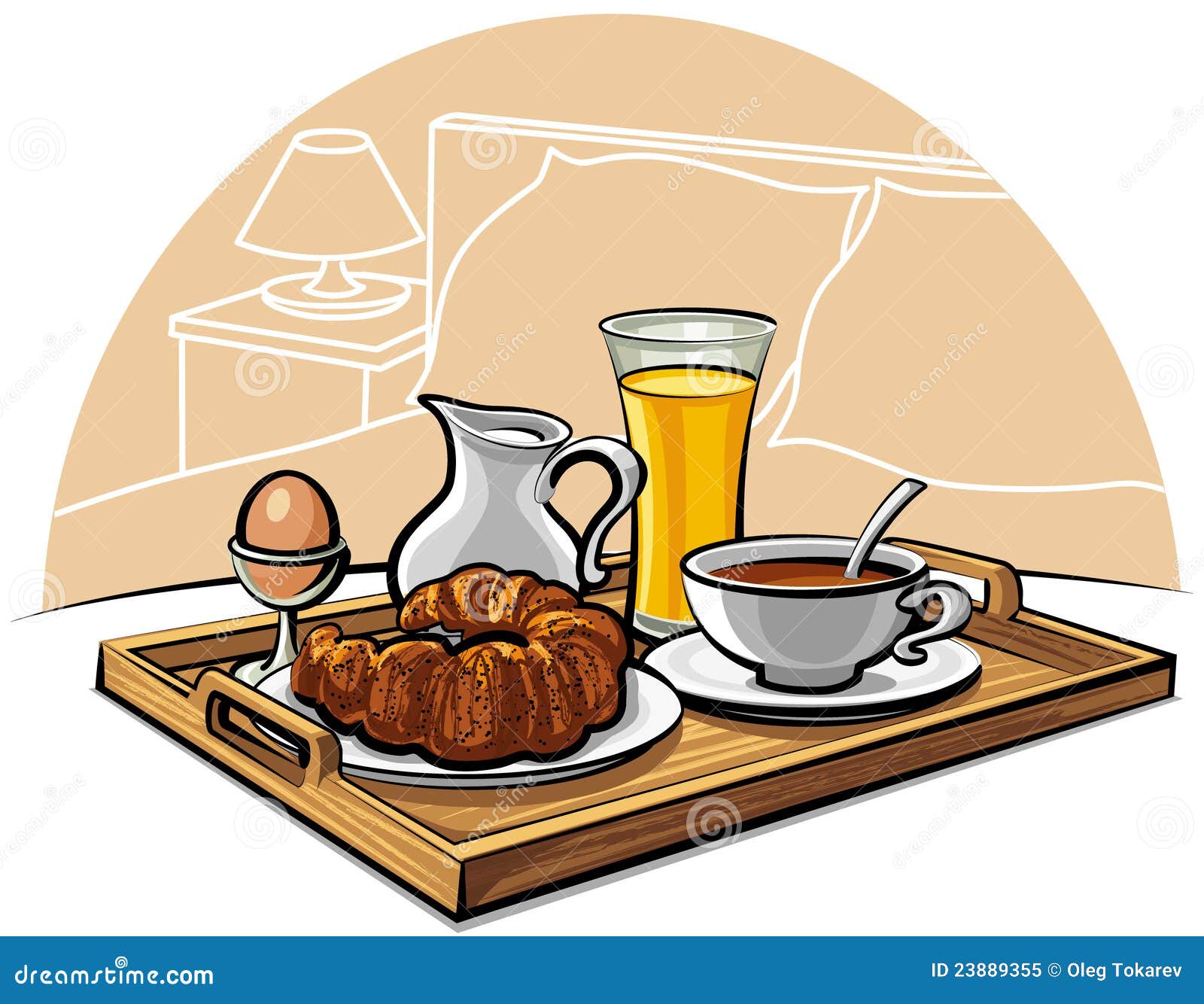 Hotel breakfast stock vector. Illustration of croissant 23889355