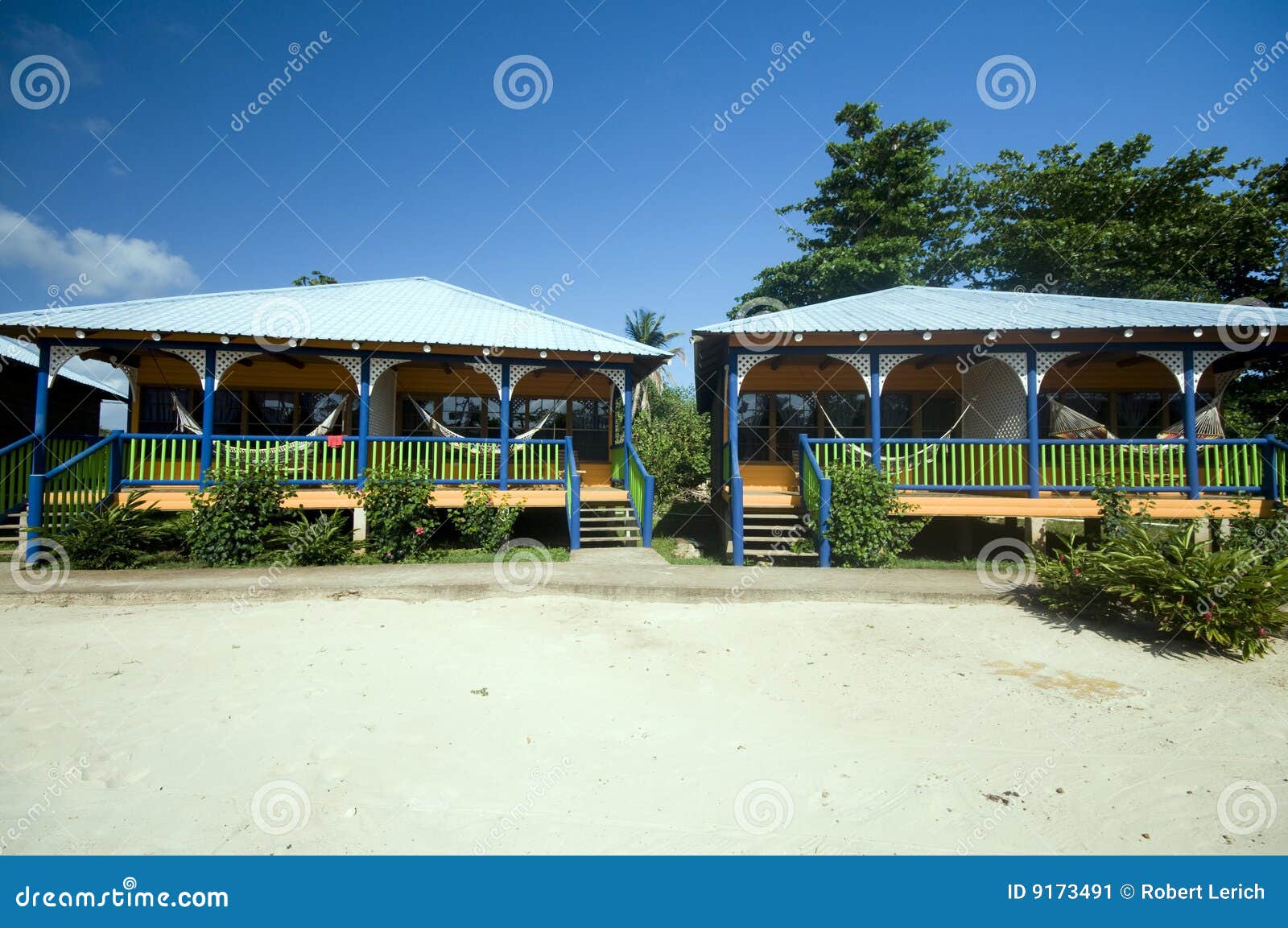 Hotel Cabanas Beach Hammocks Corn Island Nicaragua Stock Image Image of guest, block 9173491