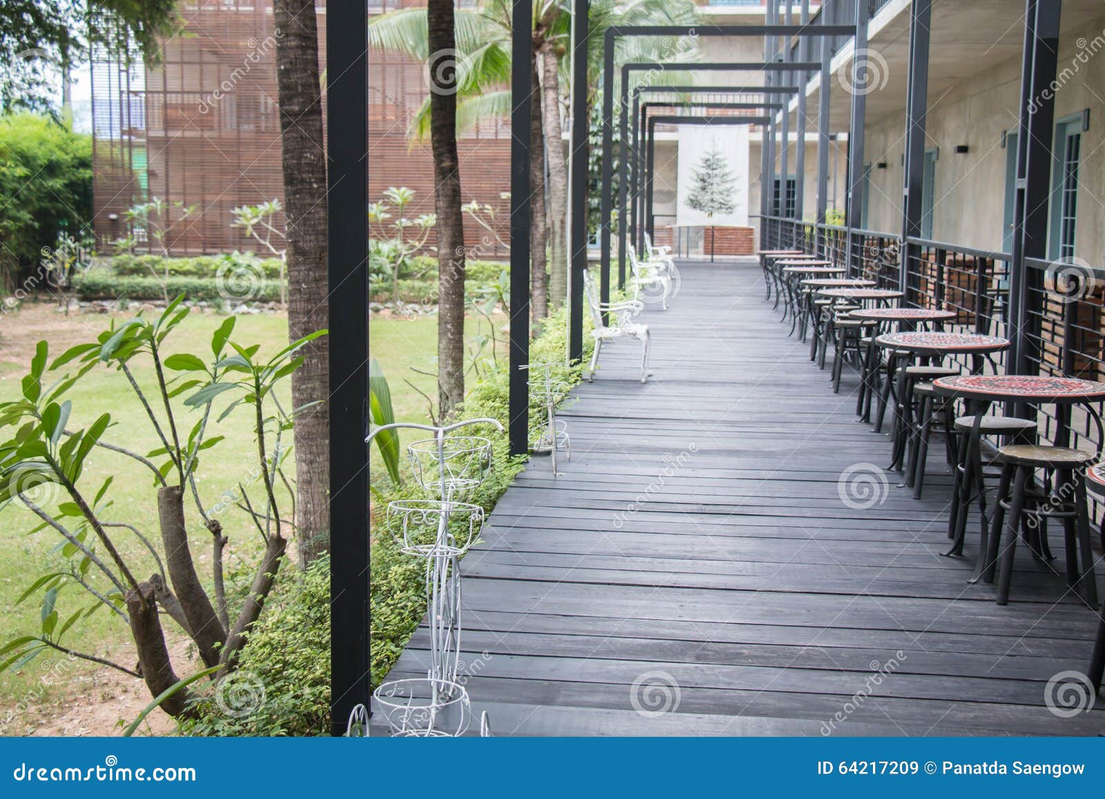 Hotel Corridor Exterior Resort Style Stock Image Image of sunny