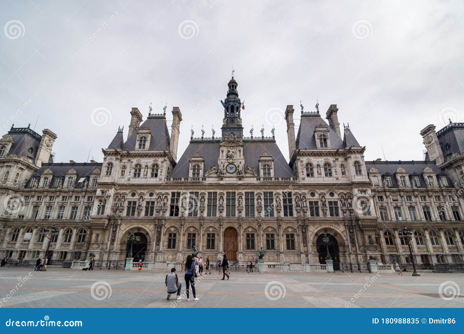 The Hotel De Ville is the Building of Administration in Paris Editorial ...