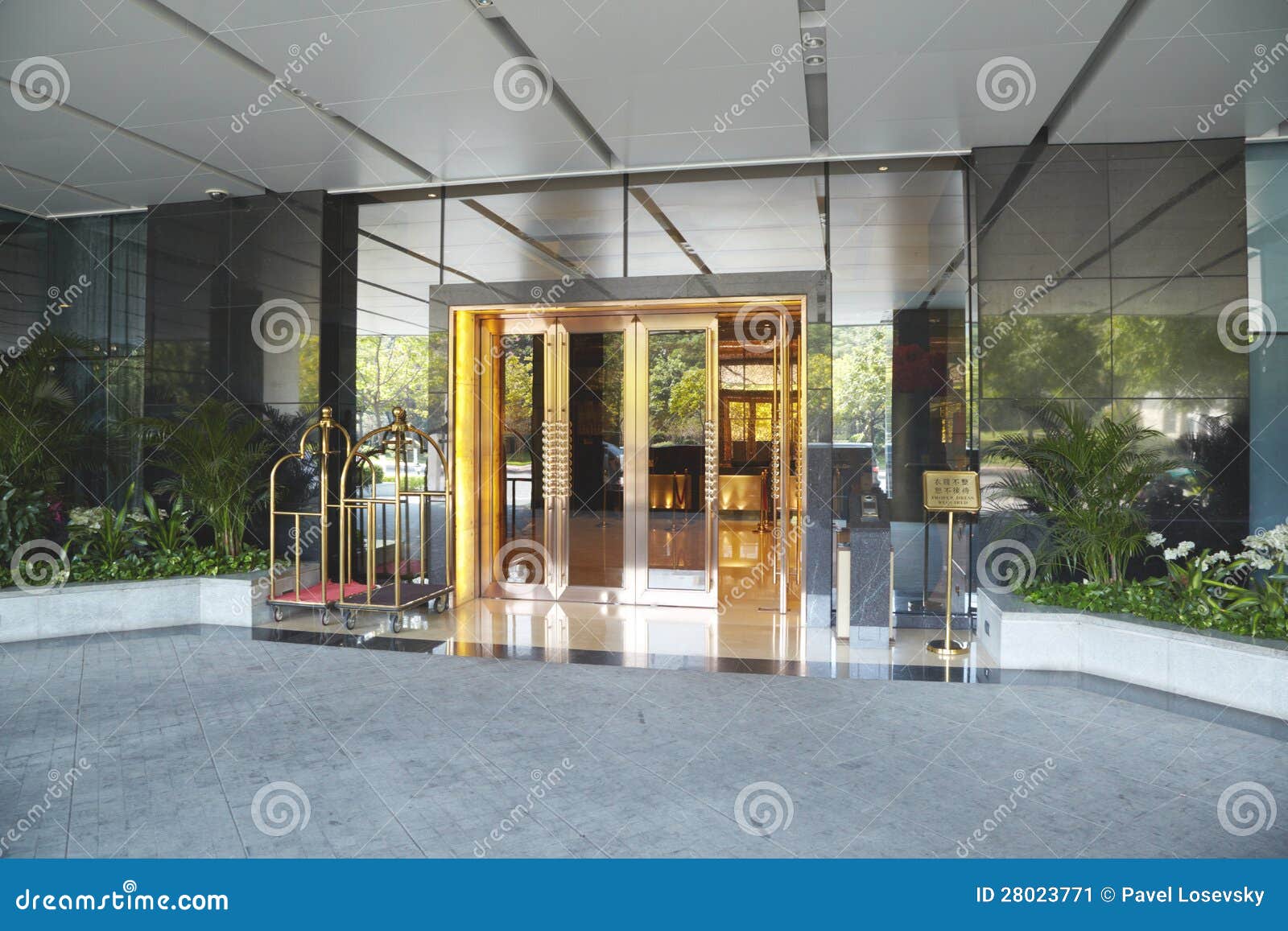 hotel entrance.