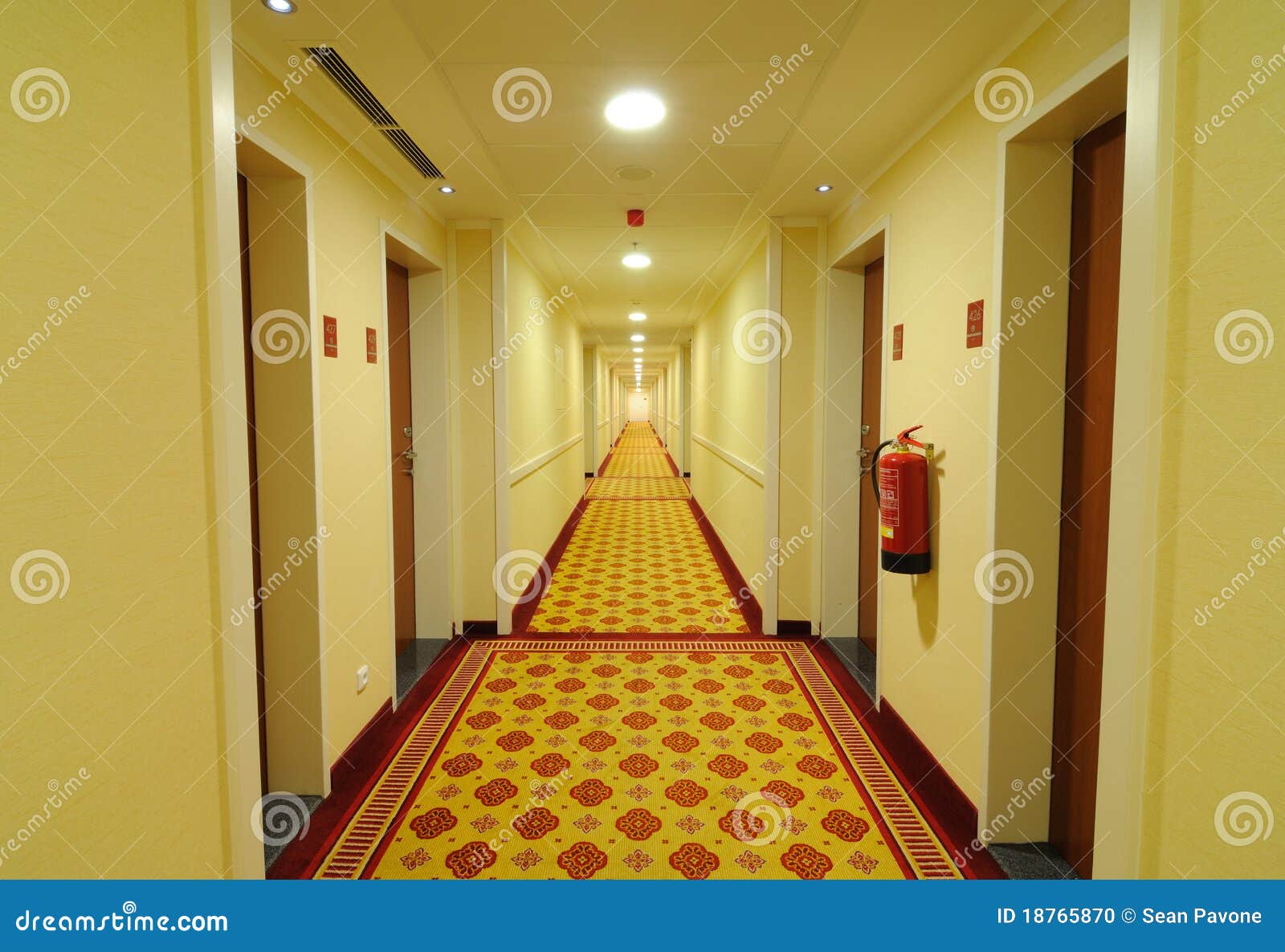 Hotel Hallway stock photo. Image of hall, hotel, interior 18765870