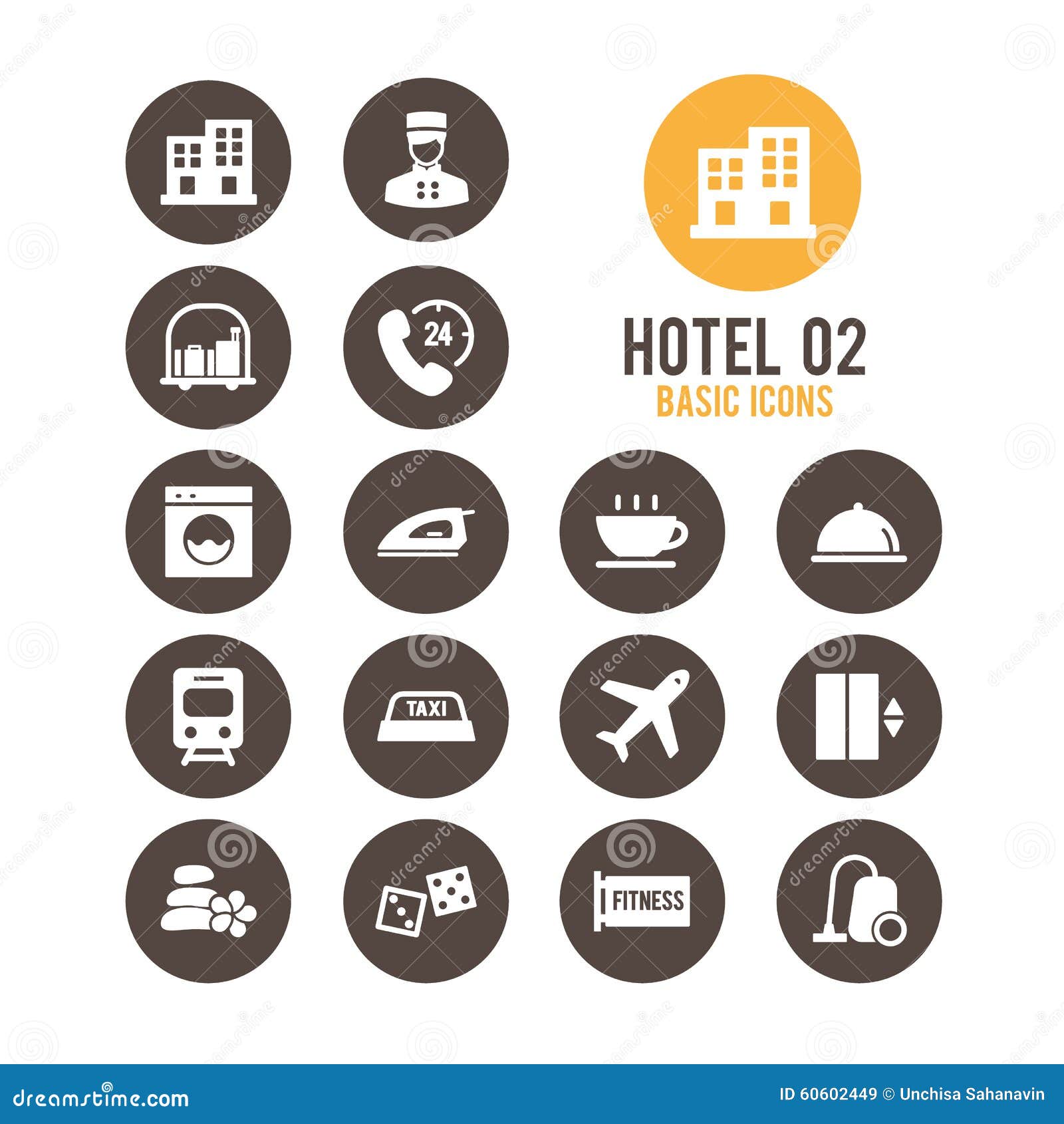 Hotel icon set. Vector illustration.