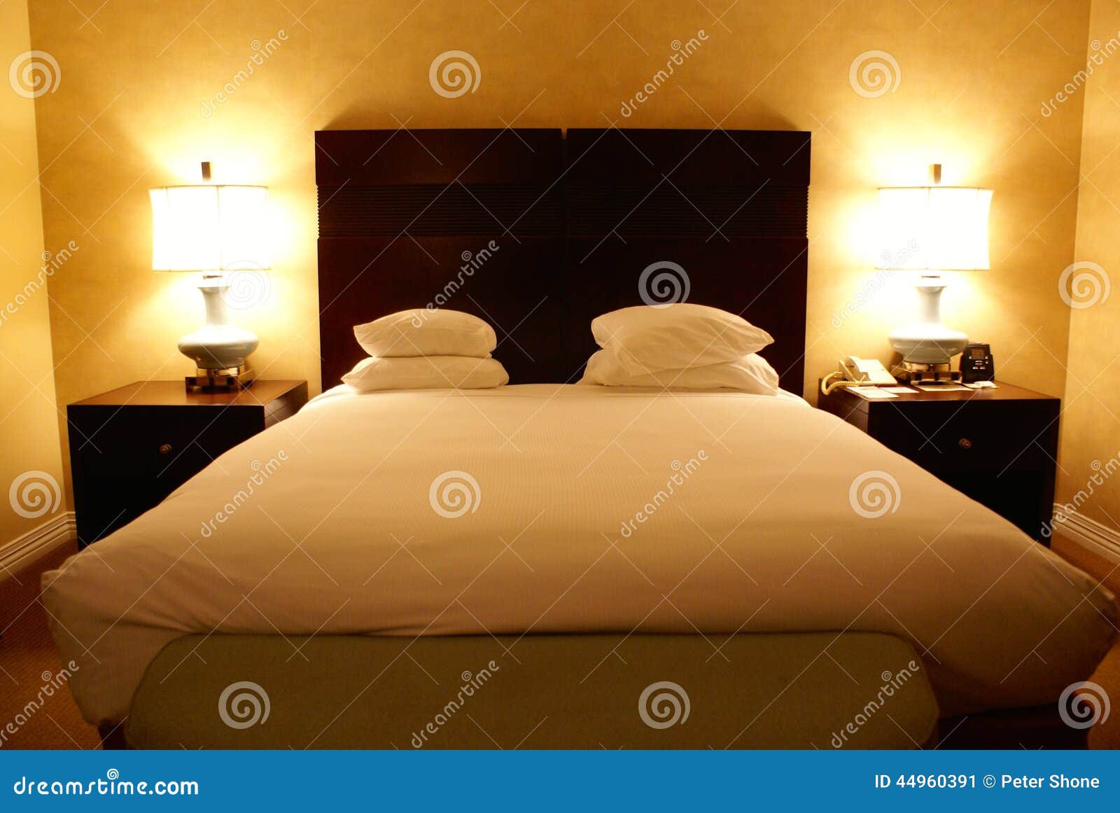 Hotel Kingsize Bed and Lamps Stock Image Image of lamps, white 44960391