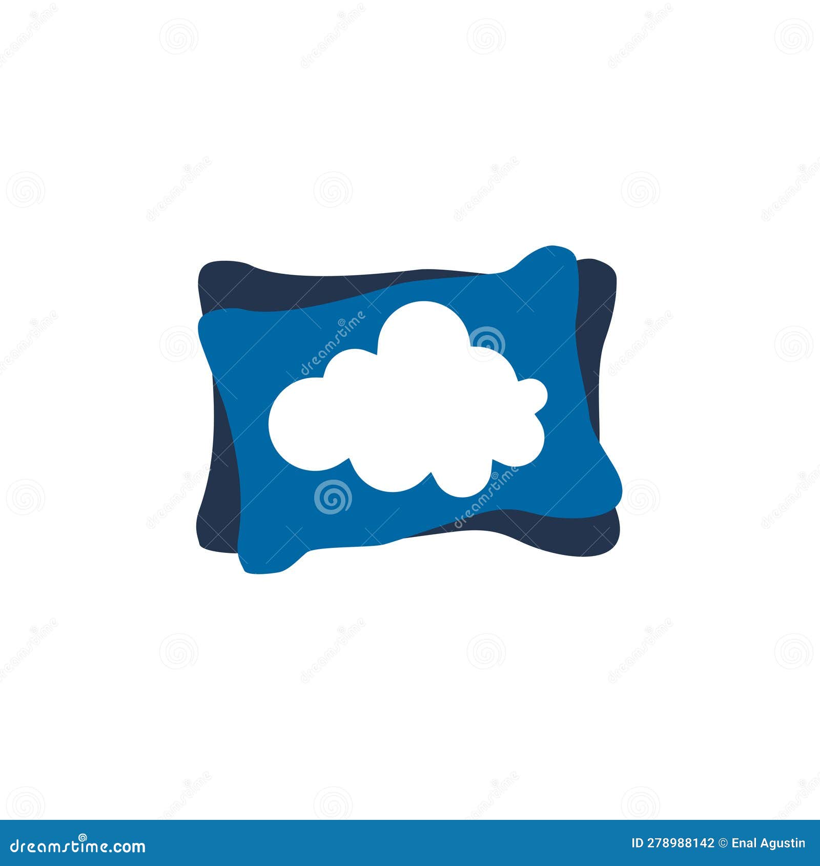 Hotel Pillow Decoration Interior Design Logo Stock Vector