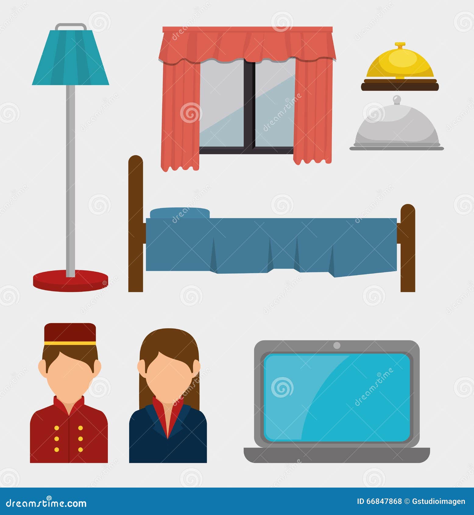 Hotel Products and Services Design Stock Vector Illustration of