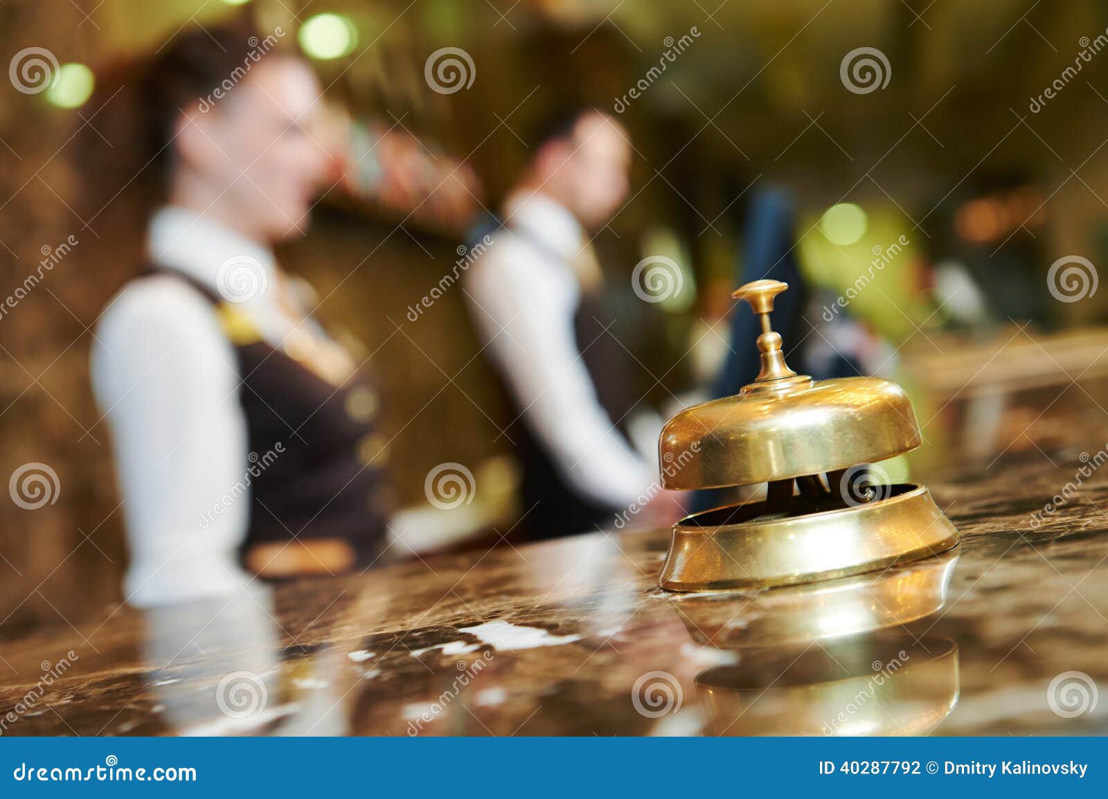 hotel reception with bell