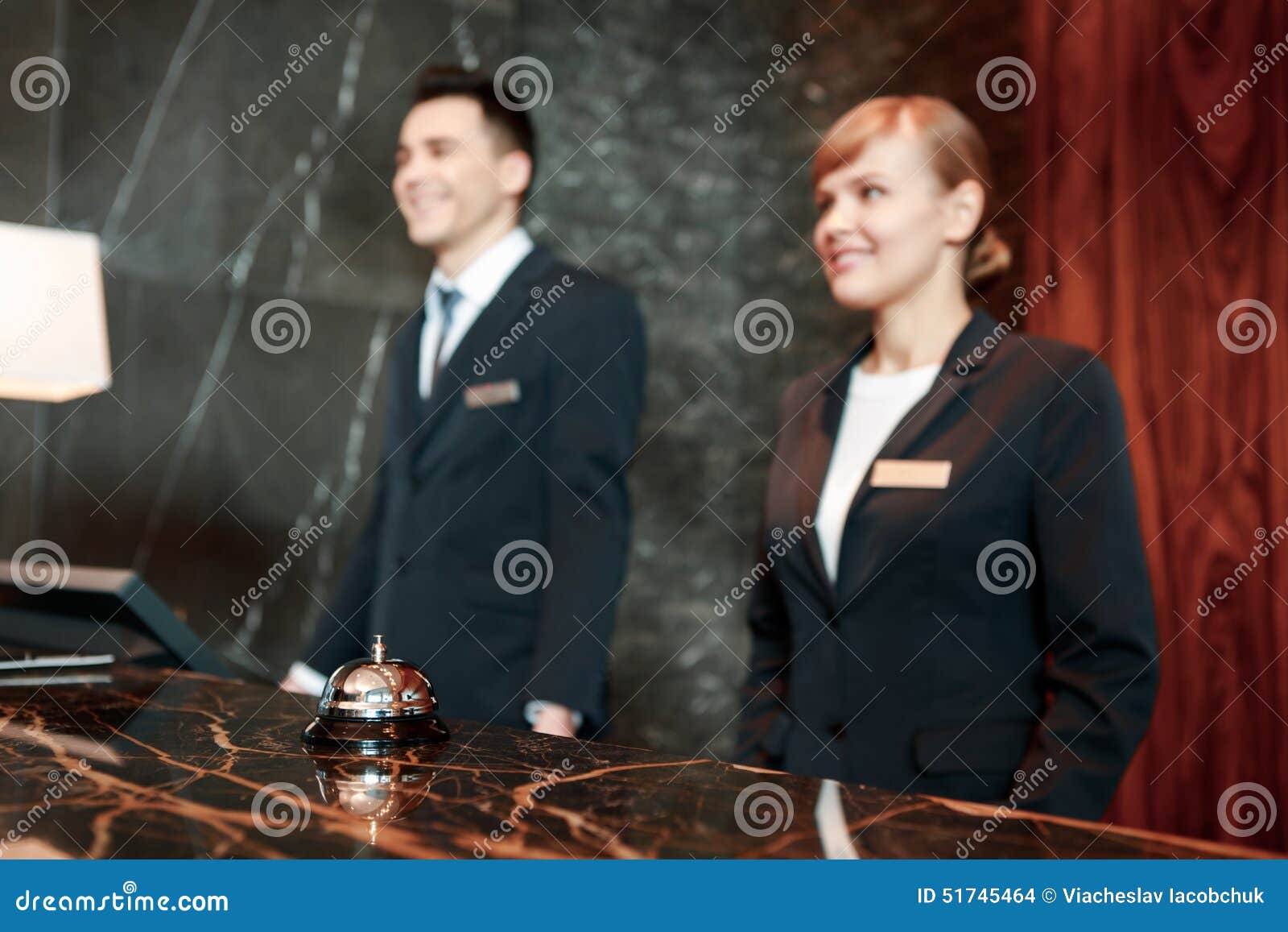 Hotel Reception Desk At Work Stock Photo Image Of Receptionist