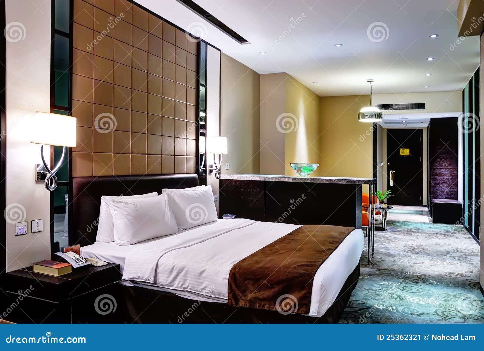 Hotel room stock image. Image of bedding, bedroom, home - 25362321