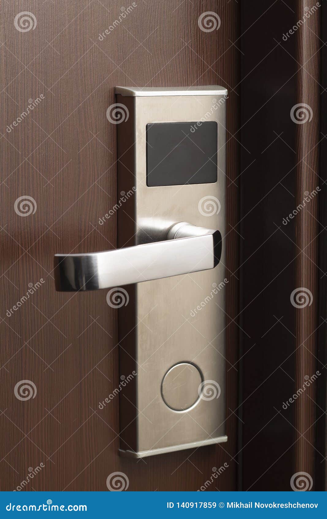 Hotel Room Electronic Lock with Key Card Stock Image Image of open