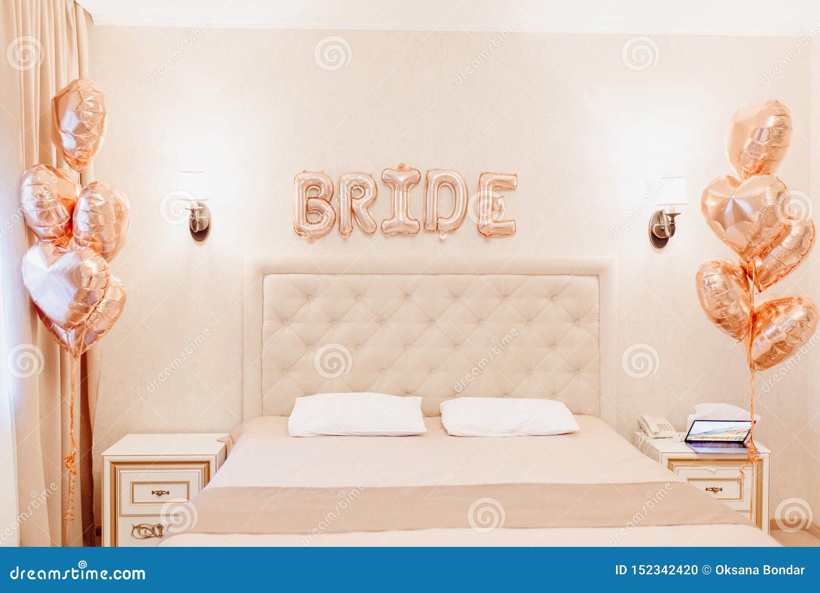 Hotel Room for First Night of New Married Couple Stock Photo ...
