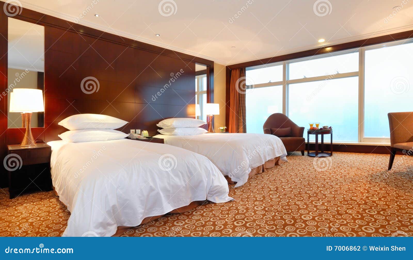 Hotel room interior stock photo. Image of wide, room, panorama - 7006862