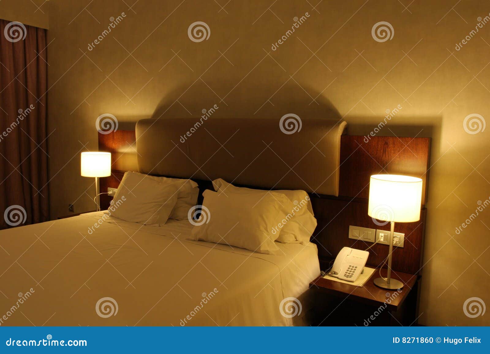 Hotel Room with King Size Bed Stock Photo Image of furniture, curtain