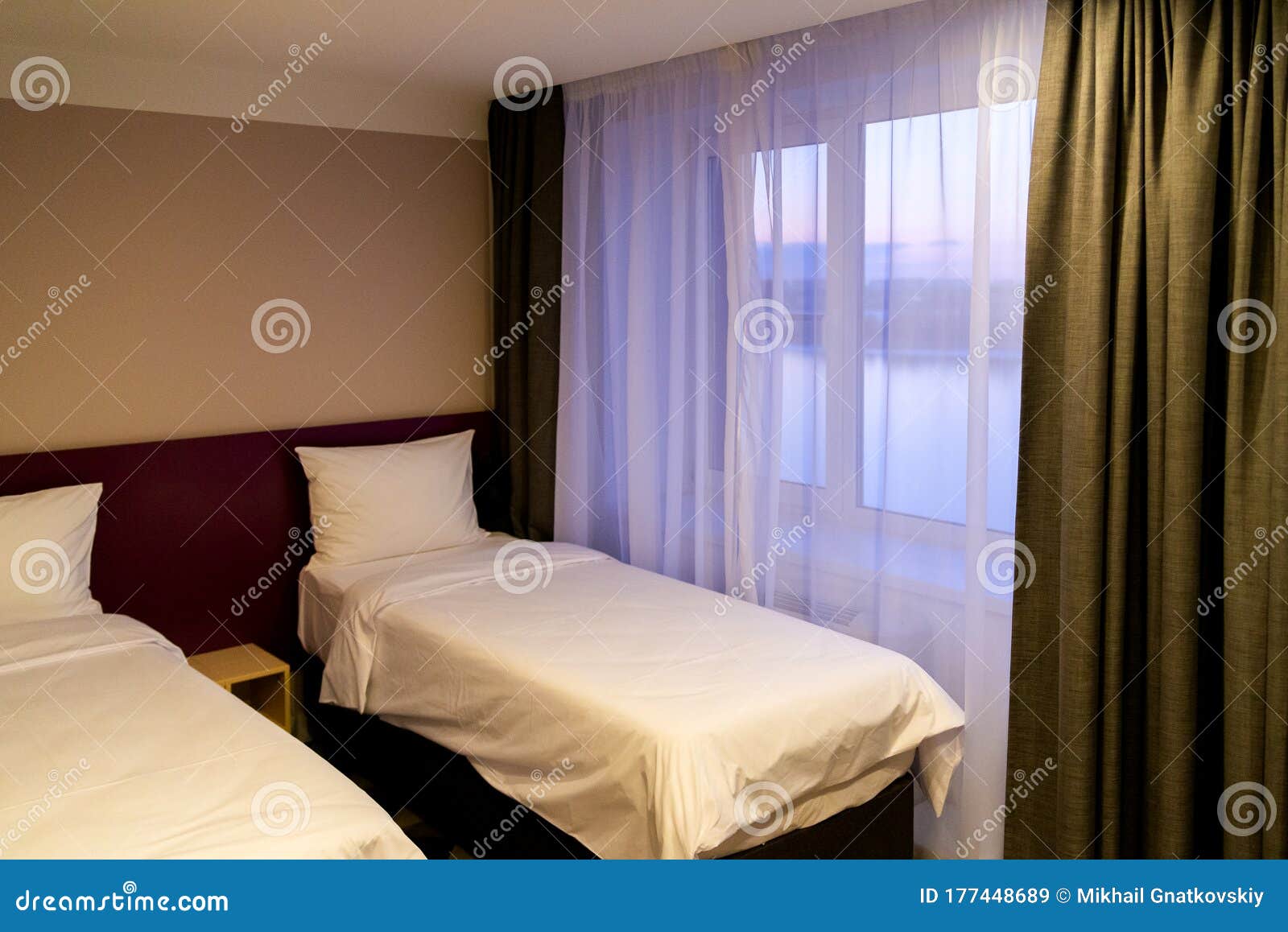 Hotel Room with Two Single Beds Stock Image Image of elegance