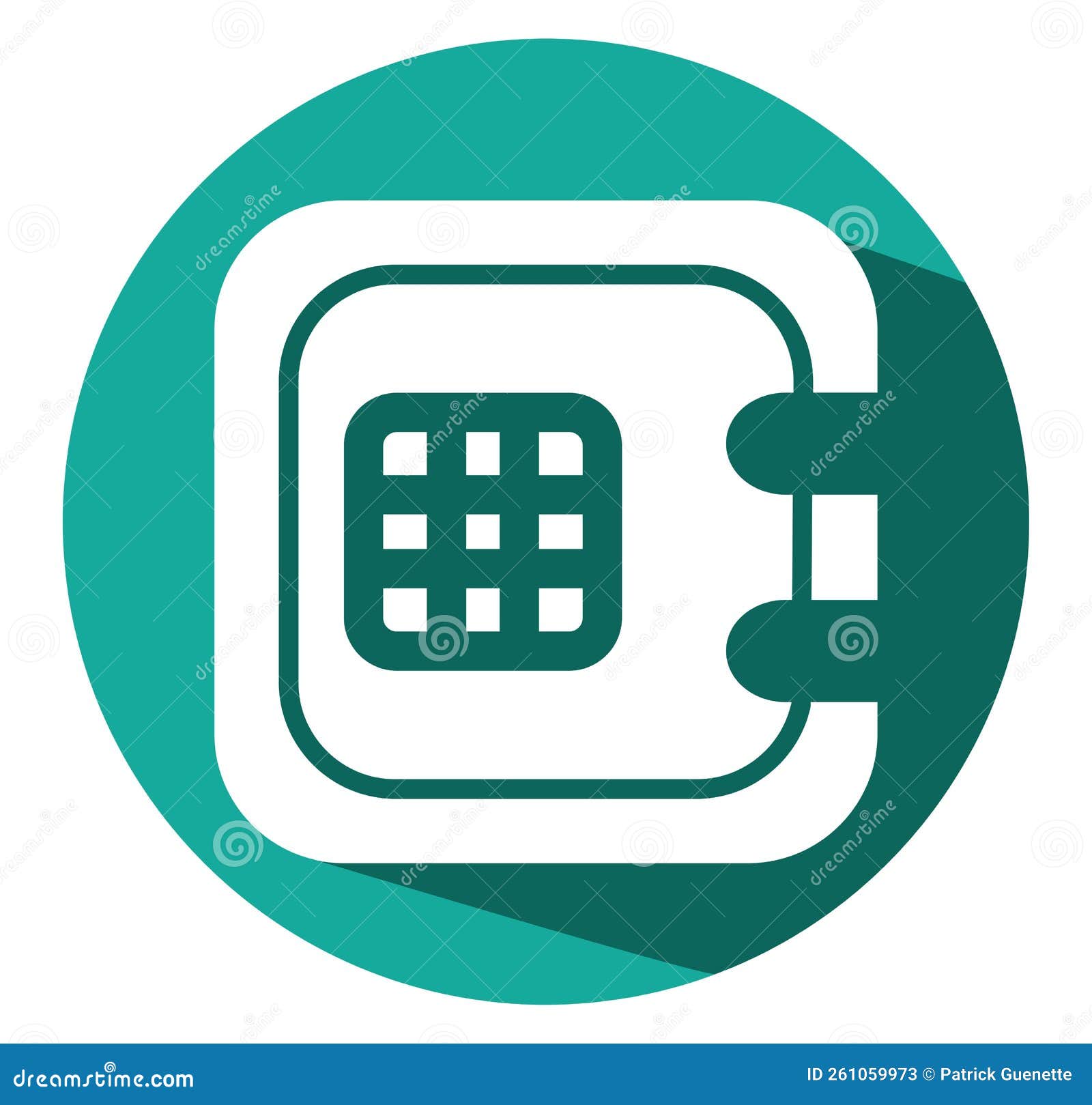 Hotel safe, icon stock vector. Illustration of drink 261059973