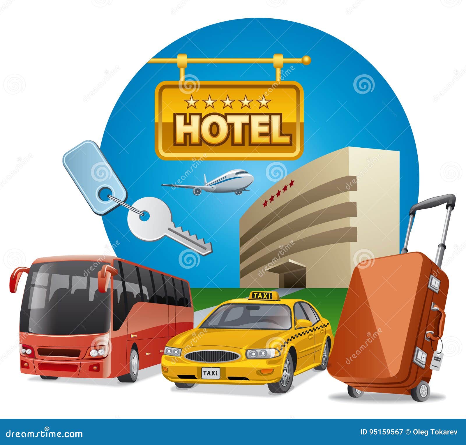 Hotel Services and Transport Stock Illustration Illustration of