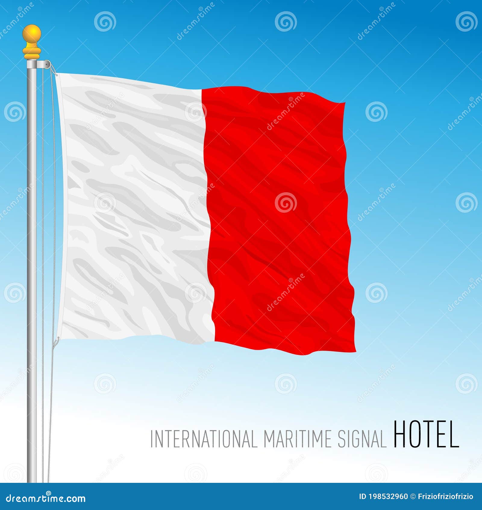Hotel Signal, International Maritime Code, Flag Stock Vector