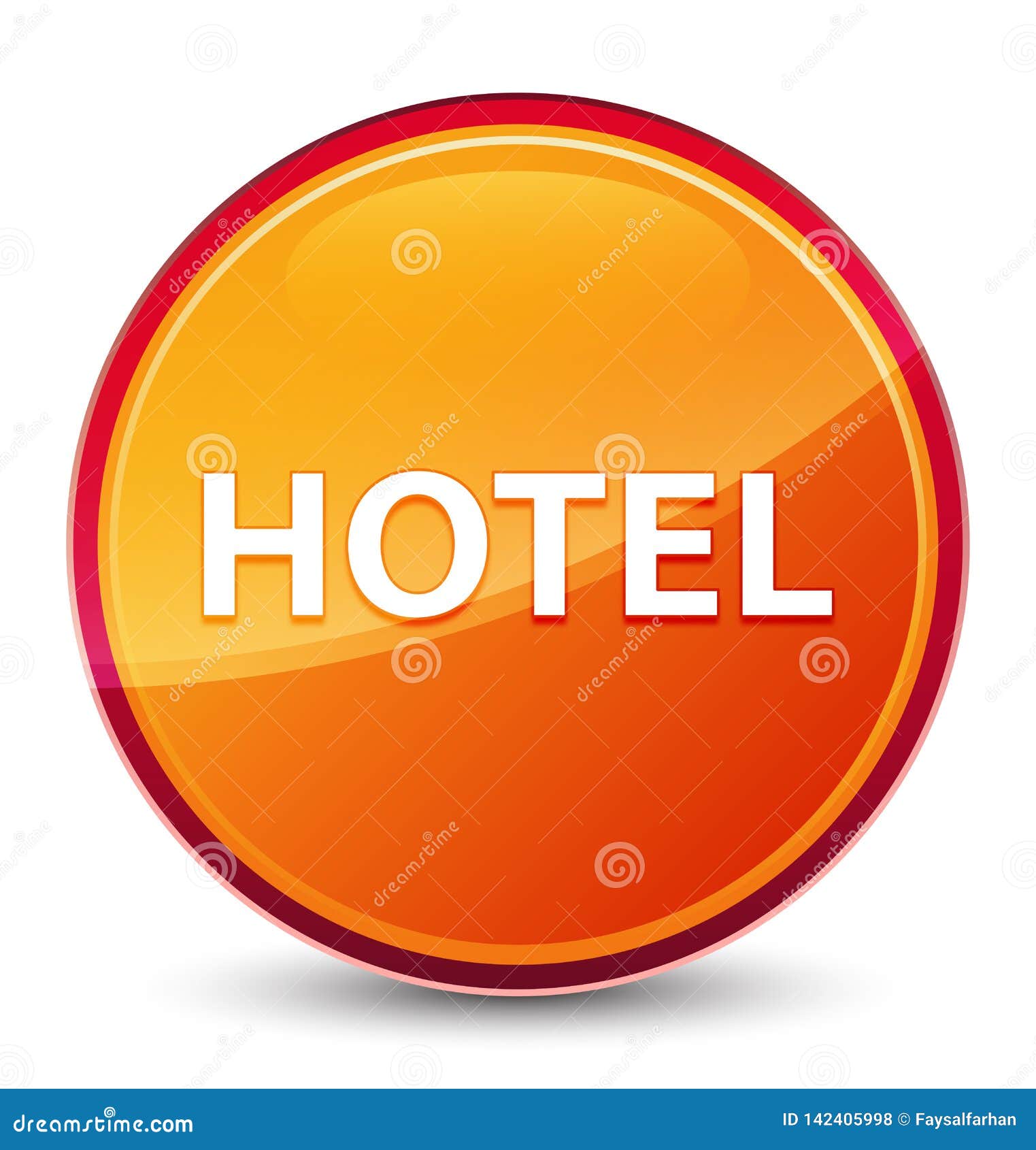 Hotel Special Glassy Orange Round Button Stock Vector Illustration of
