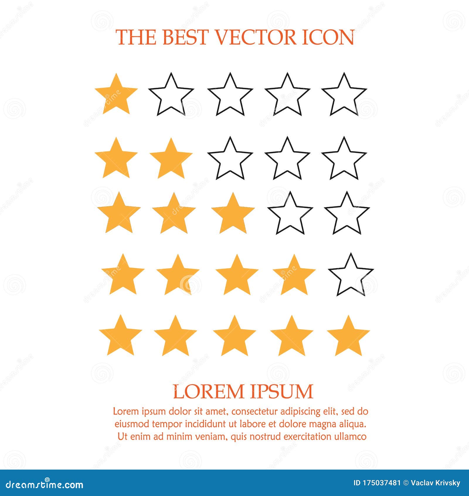 Hotel Star Rating. Star Evaluation Stock Vector Illustration of rank