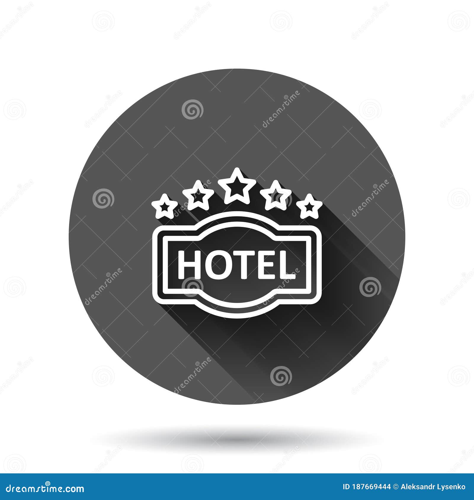 Hotel 5 Stars Sign Icon in Flat Style. Inn Vector Illustration on Black ...