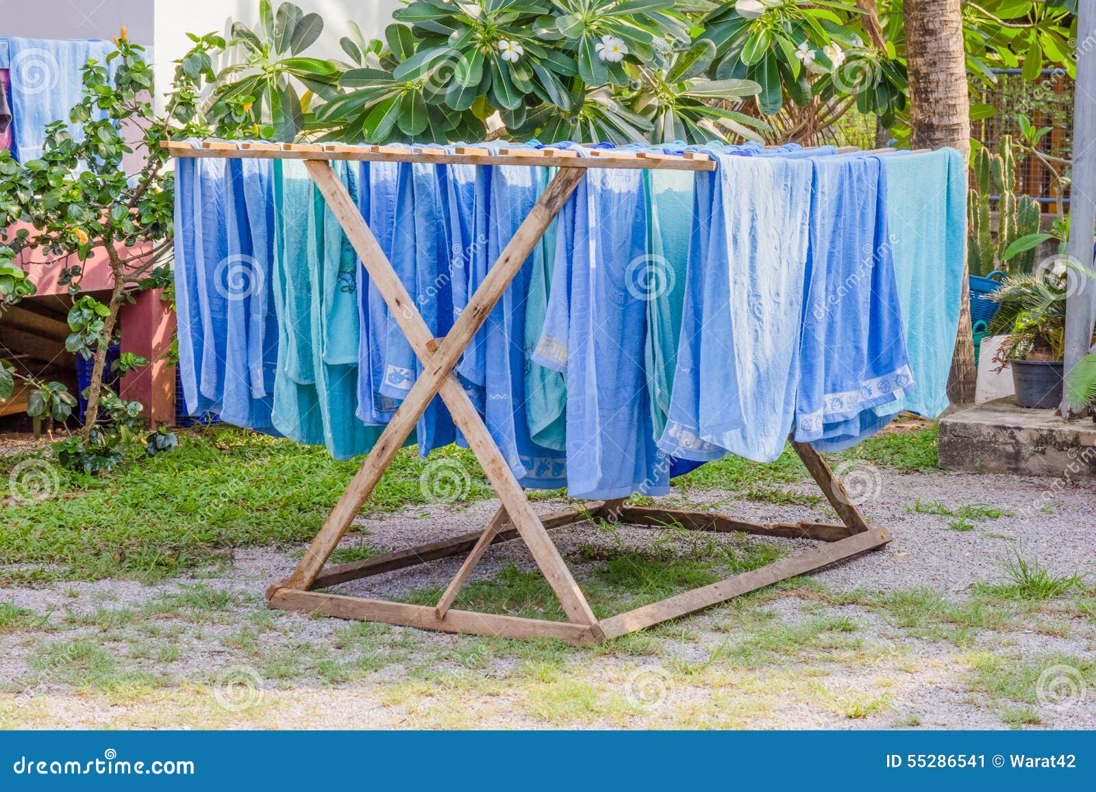 Hotel Towels Drying on Clothes Line Stock Image Image of towels