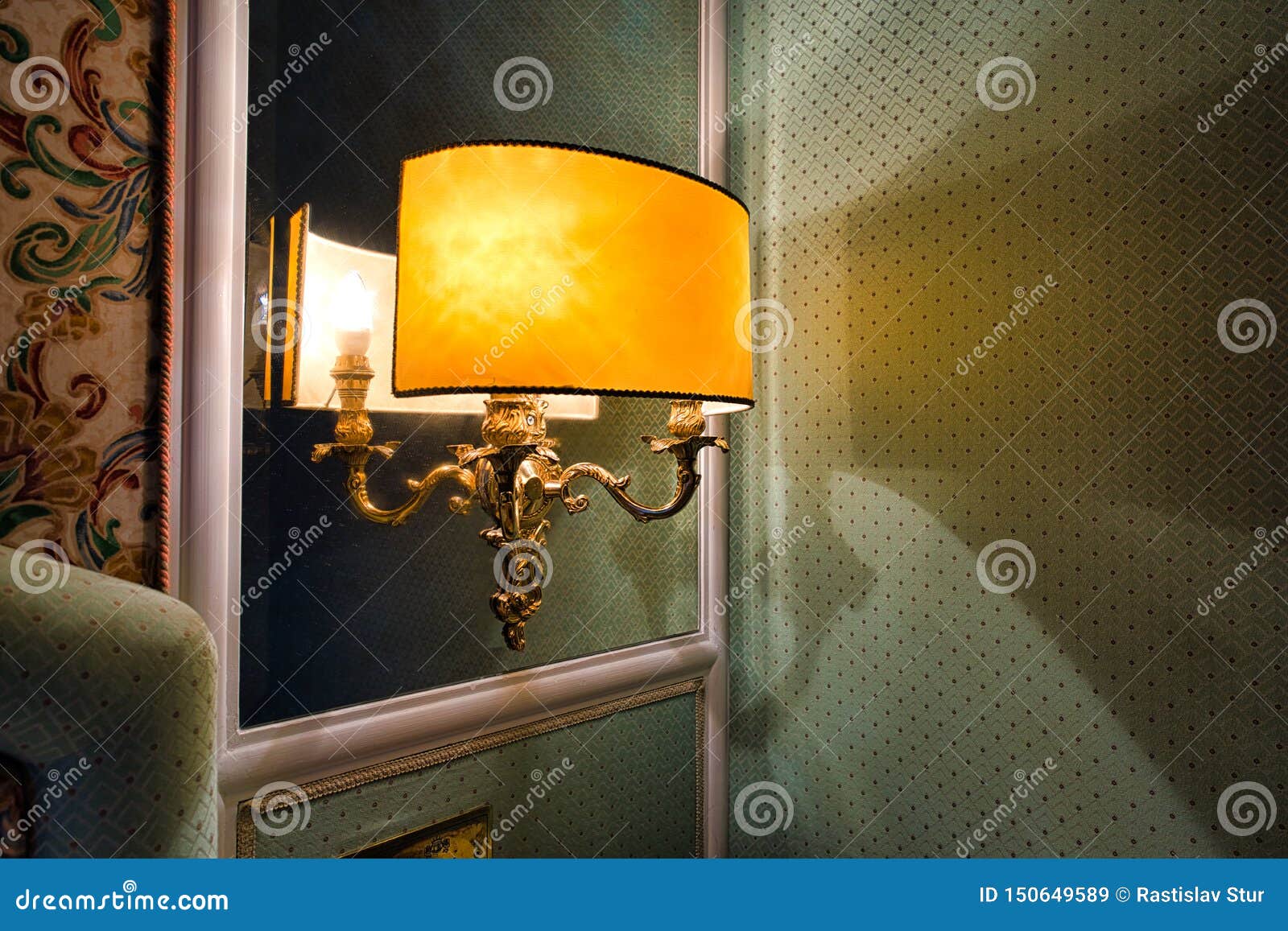 Hotel wall lamp light stock image. Image of mirror, lamp 150649589