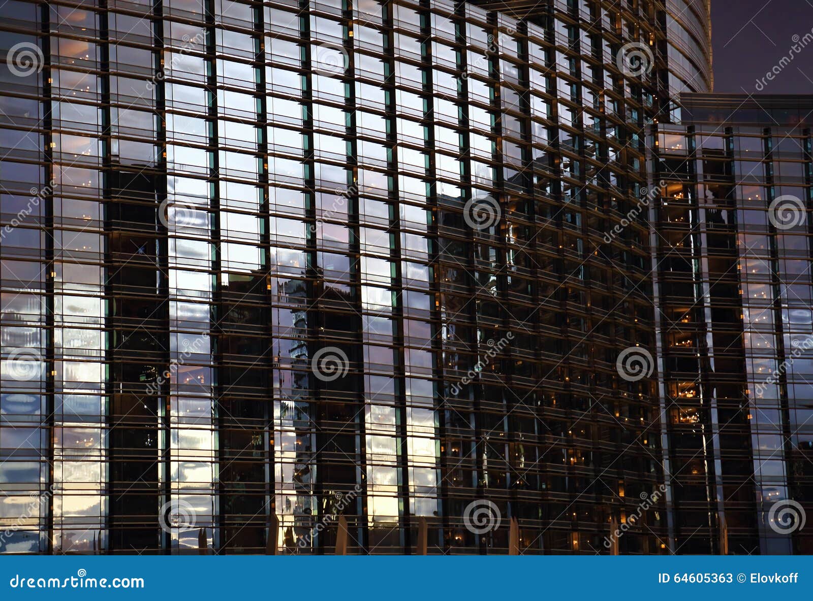 Hotel windows on a sunset stock image. Image of facade 64605363