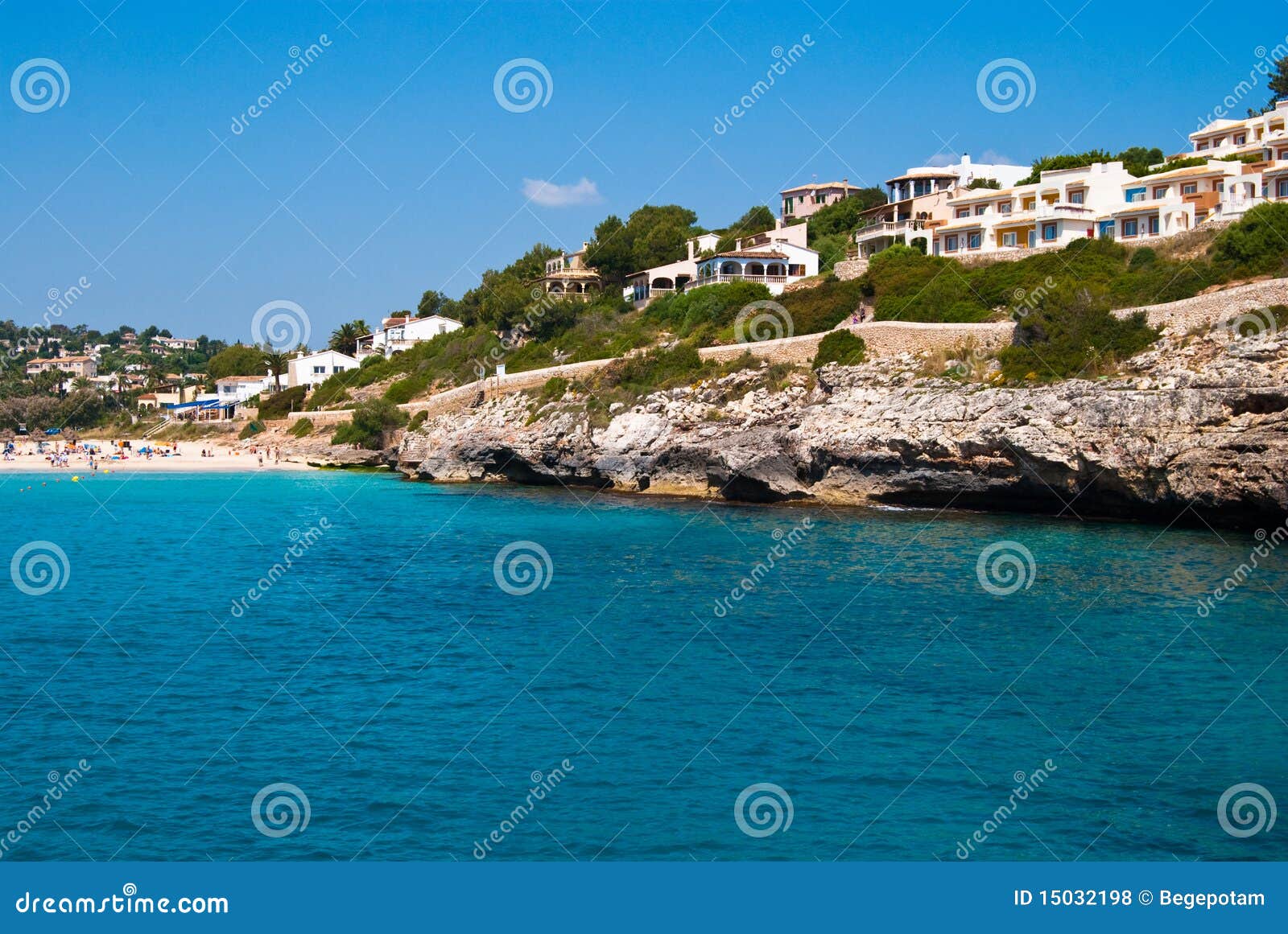 hotels and the beach - view at cala romantica