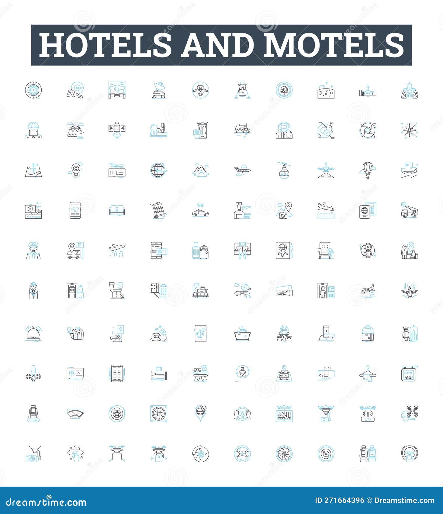 hotels and motels  line icons set. lodgings, accommodations, inns, resorts, suites, motels, hostels 