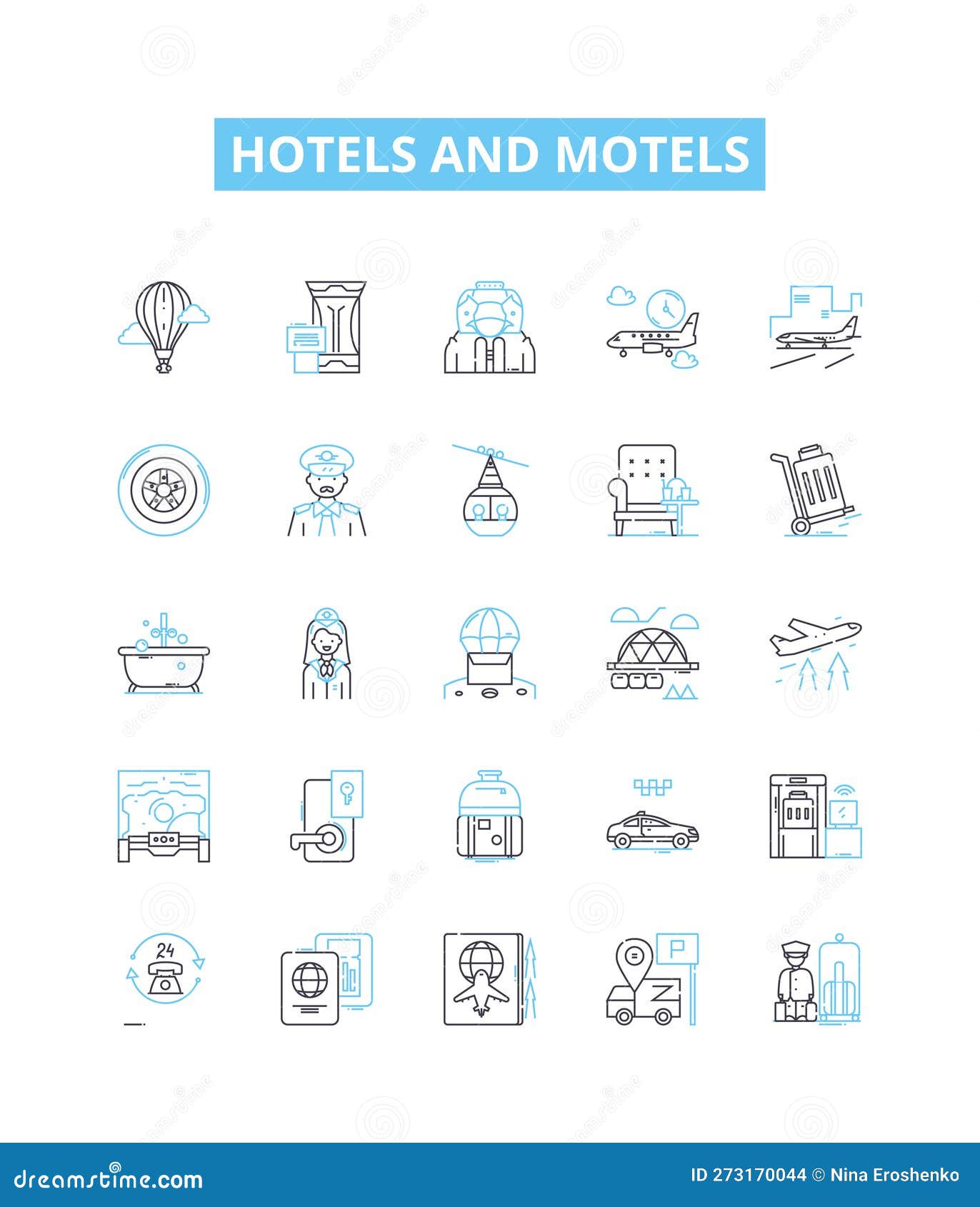 hotels and motels  line icons set. lodgings, accommodations, inns, resorts, suites, motels, hostels 