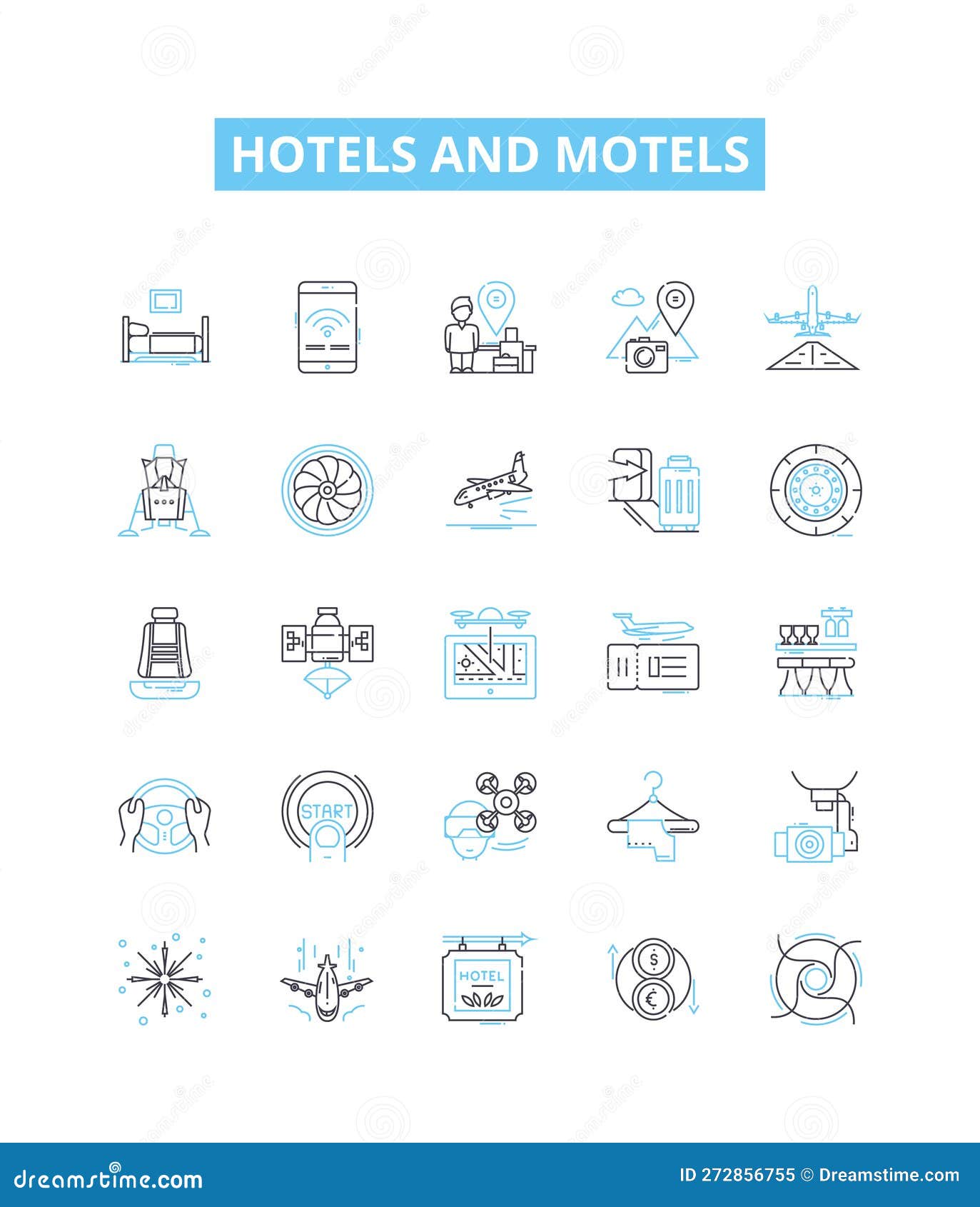 hotels and motels  line icons set. lodgings, accommodations, inns, resorts, suites, motels, hostels 