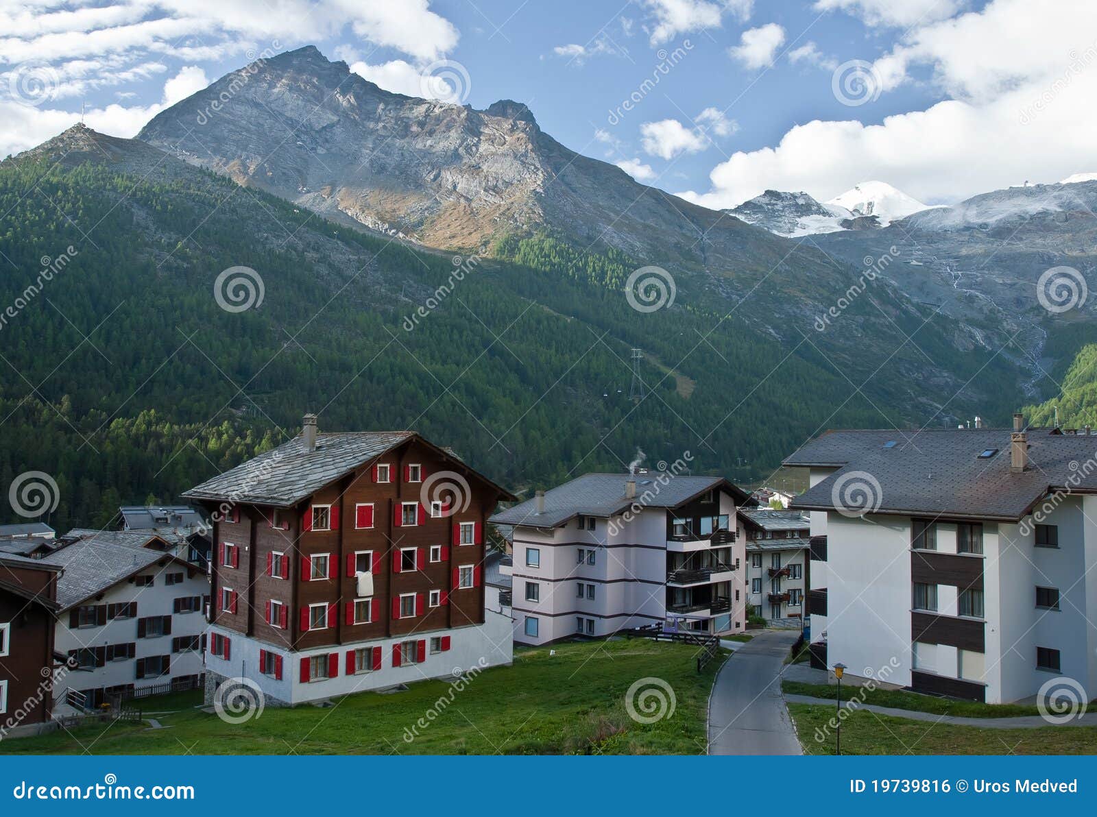 Hotels in saas fee stock photo. Image of architecture - 19739816