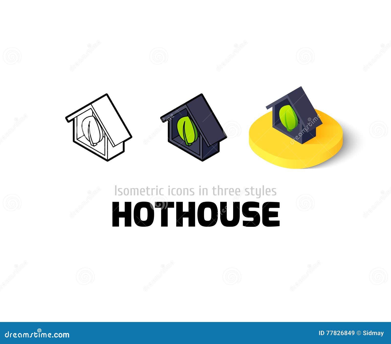 Hothouse Icon in Different Style Stock Vector Illustration of farm