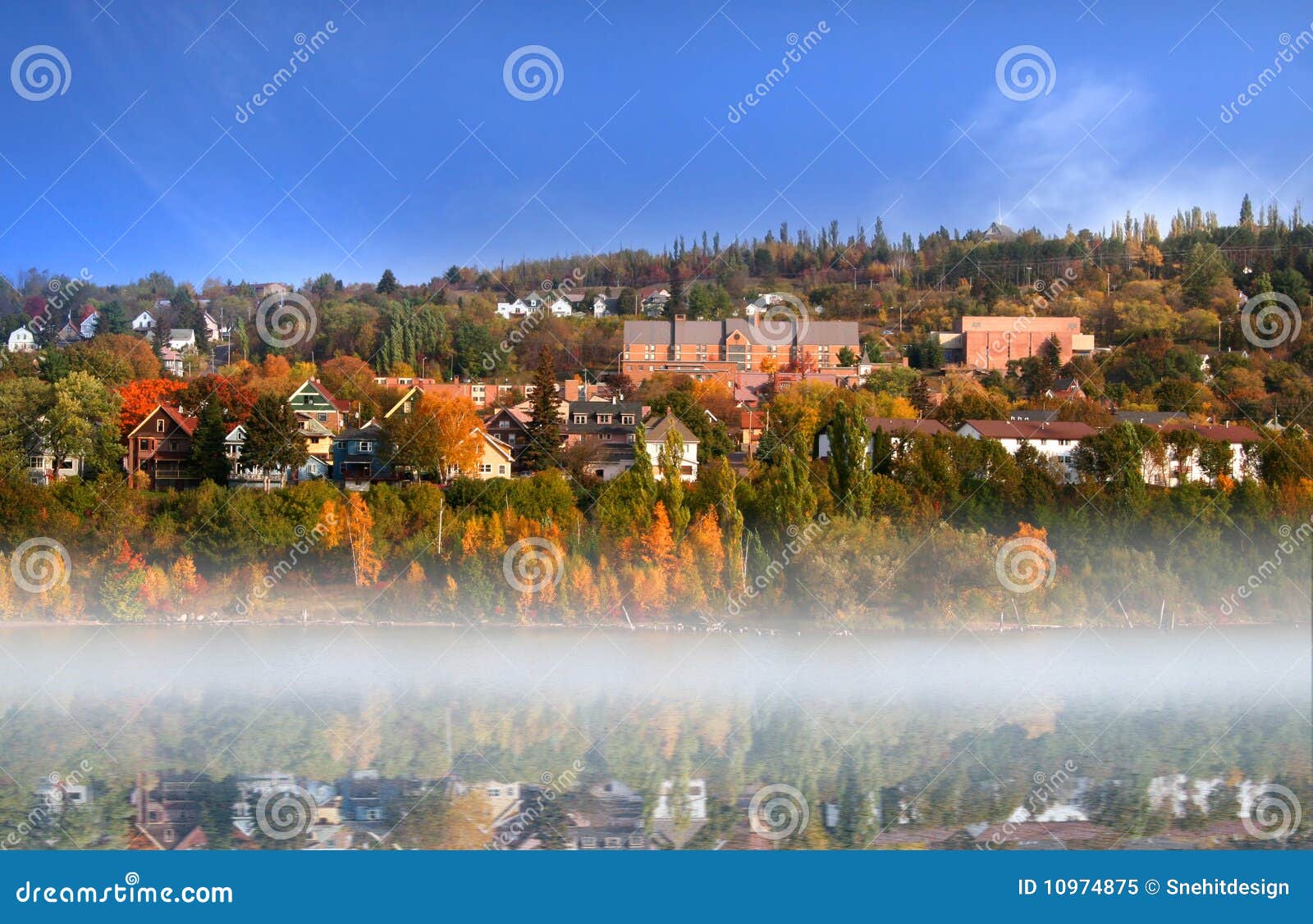 Houghton city stock image. Image of color, brown, green 10974875