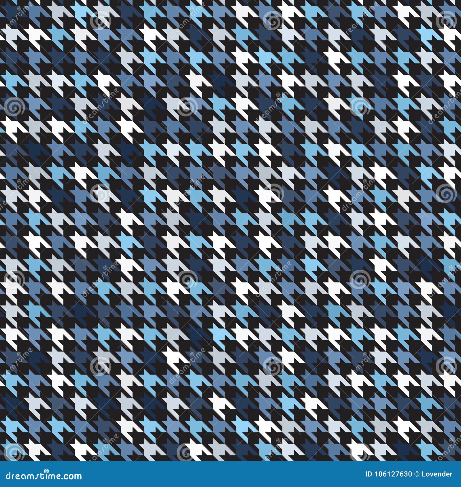 Houndstooth Pattern. Seamless Vector Stock Vector - Illustration