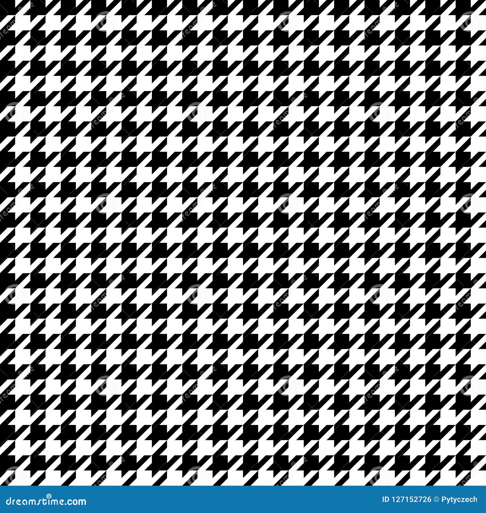 Houndstooth Seamless Pattern. Black and White Vector Abstract