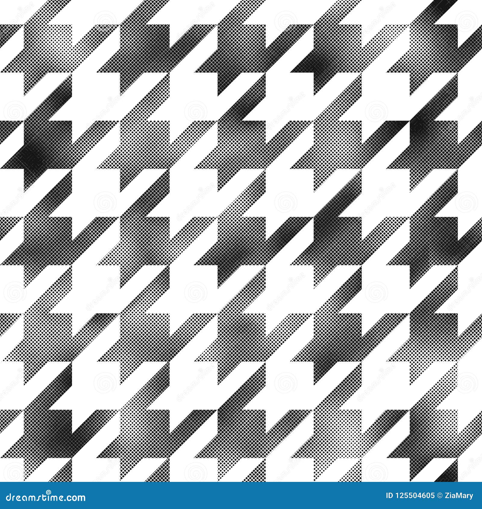 Houndstooth Wallpaper with Square Halftone Texture Stock Vector
