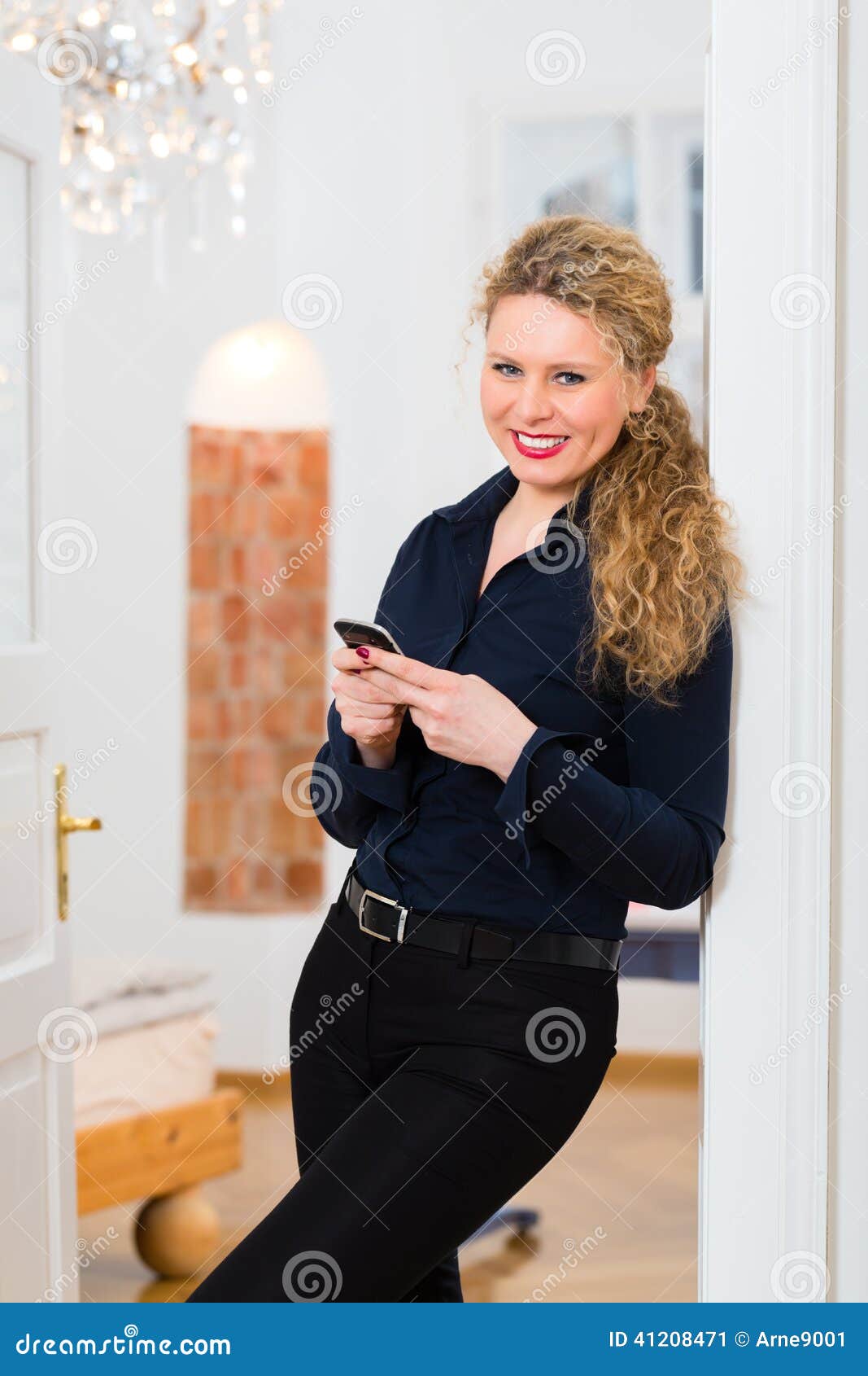 After Hour - Young Woman Resting At Home Stock Image 