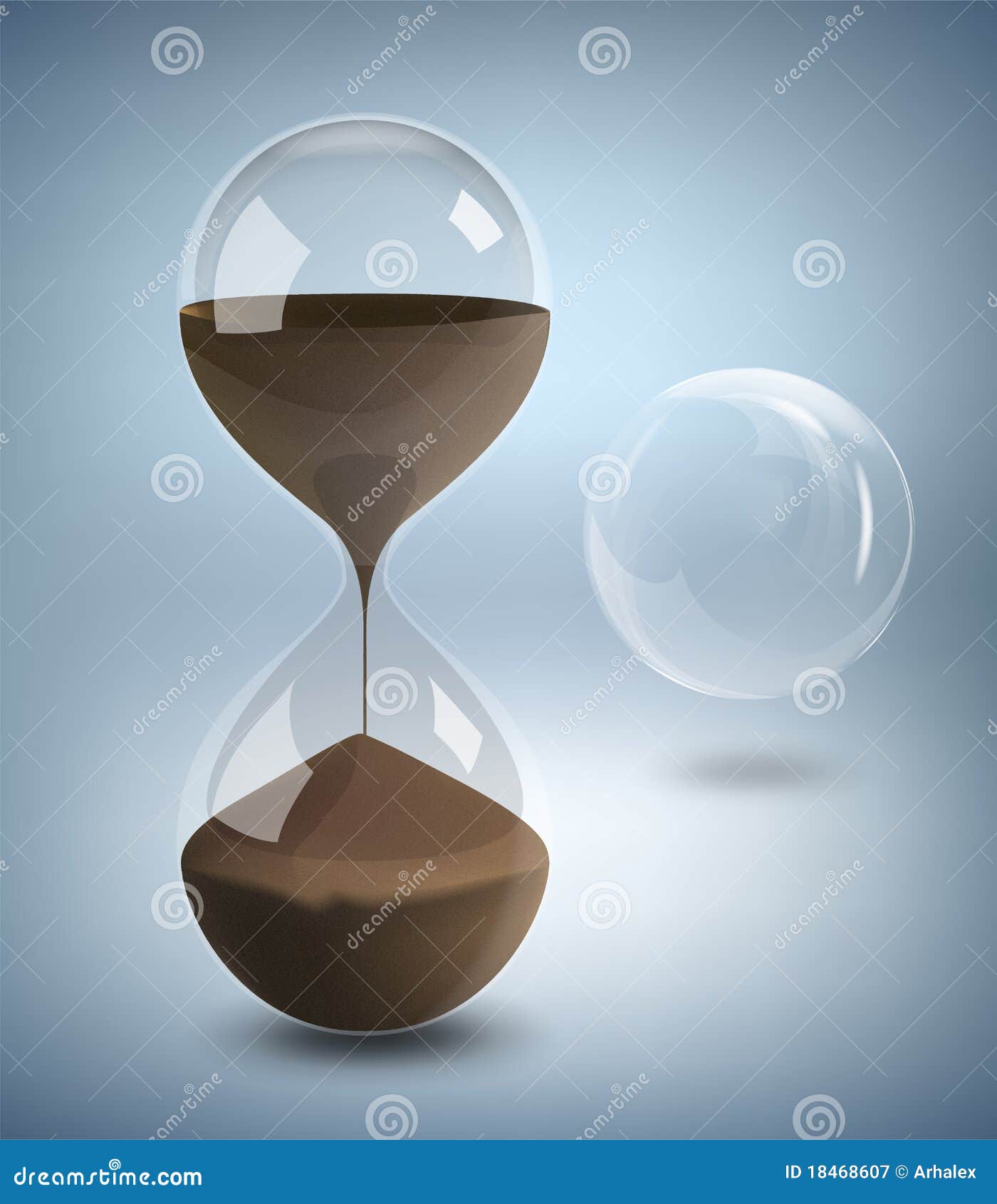 Hourglass and Bubble stock vector. Illustration of blue 18468607