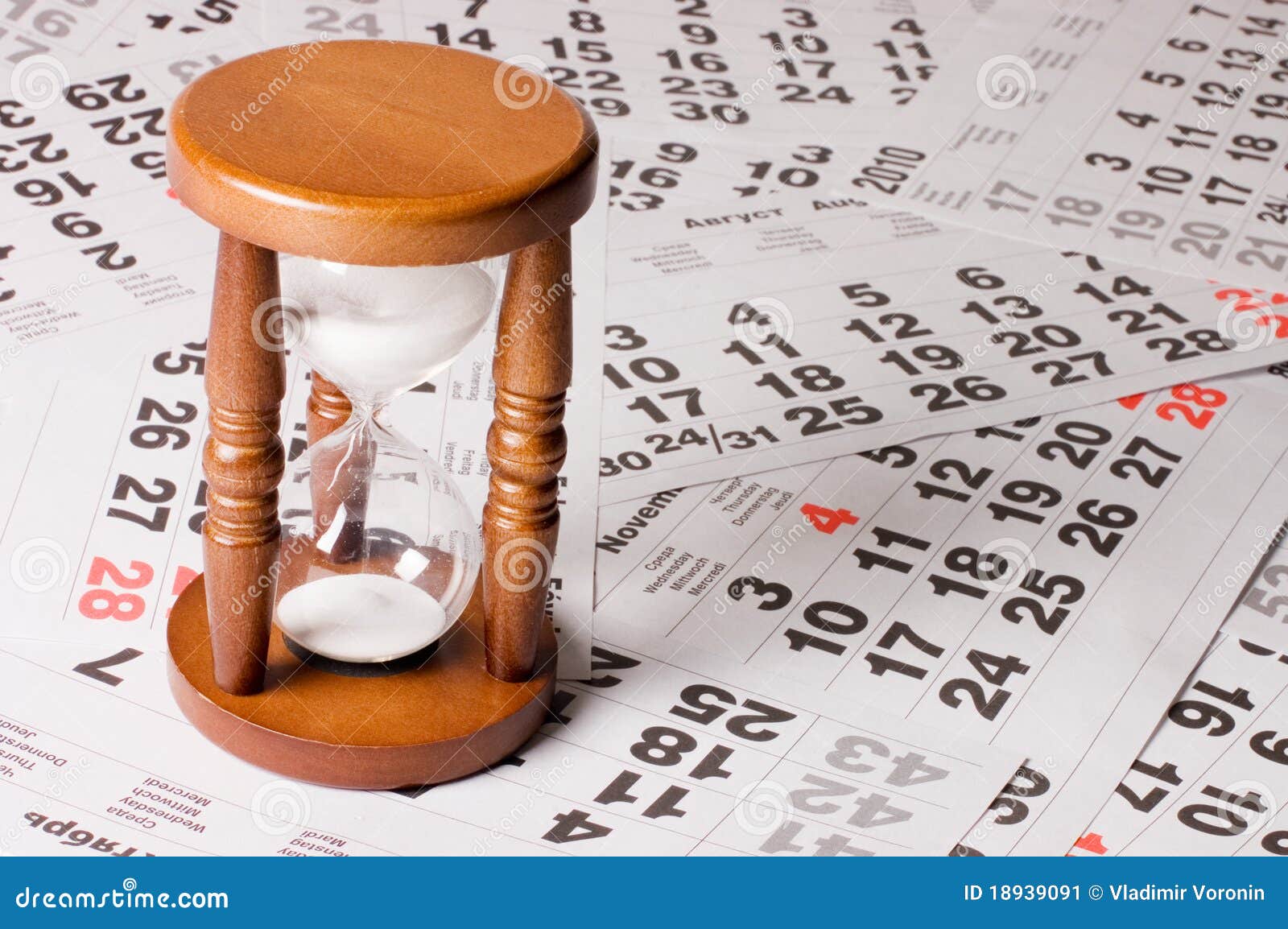 Hourglass On Calendar Sheets Stock Image - Image: 18939091