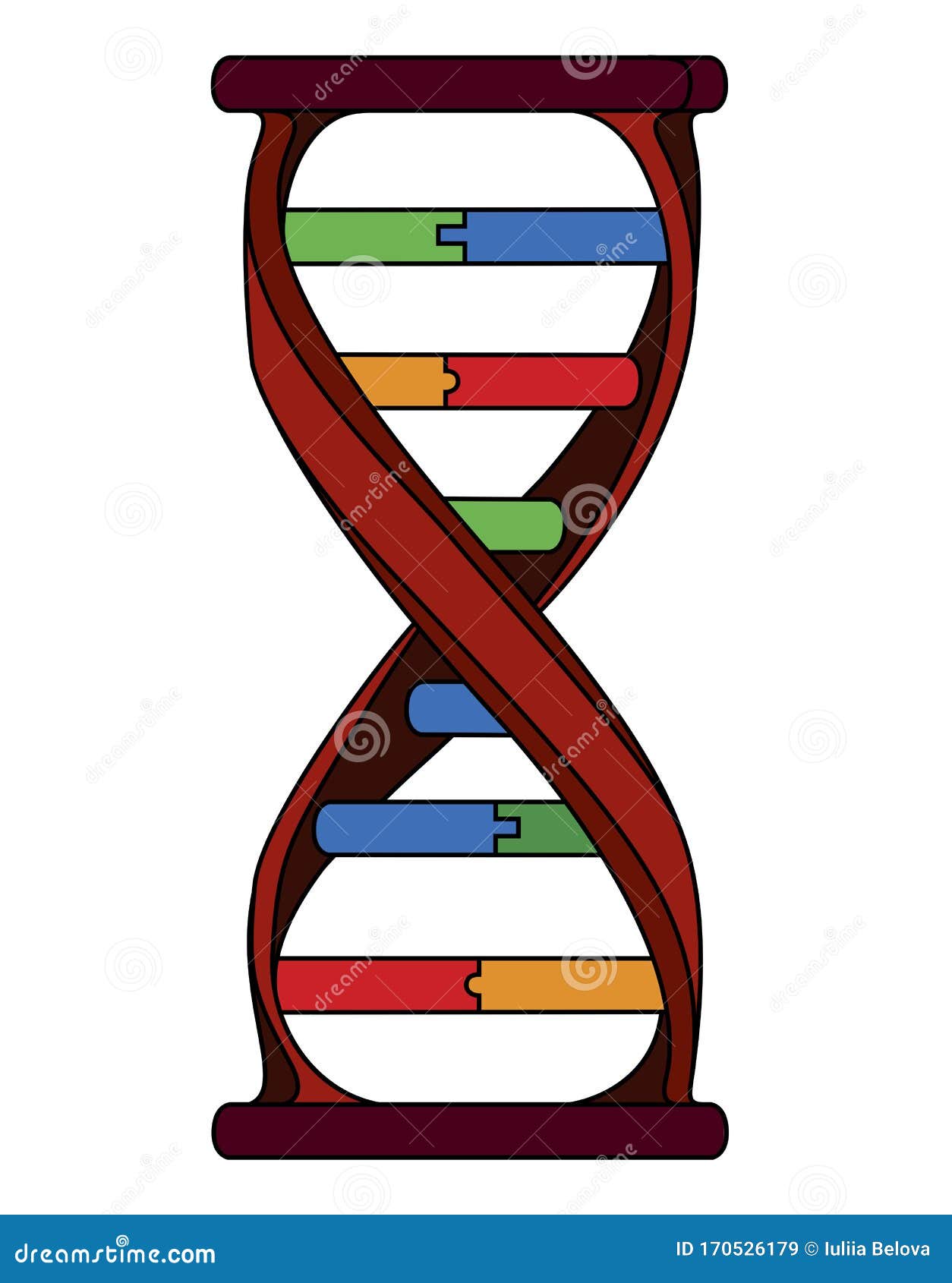 Hourglass Como Modelo De Ilustración De ADN Stock de ilustración -  Ilustración de hora, molecular: 170526179