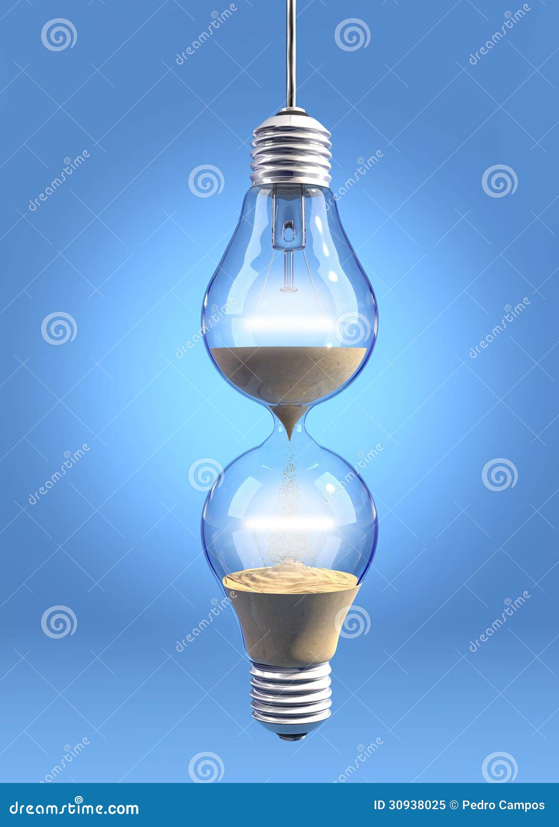 Hourglass lightbulb stock illustration. Illustration of light 30938025