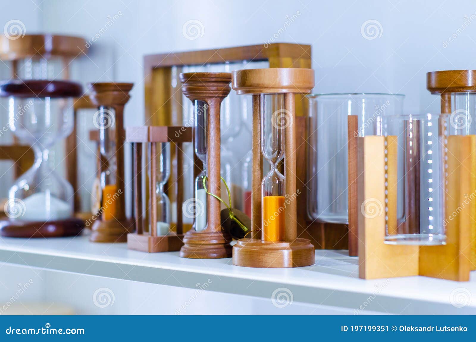 Hourglass for Sale in the Store Stock Image Image of retro, green 197199351