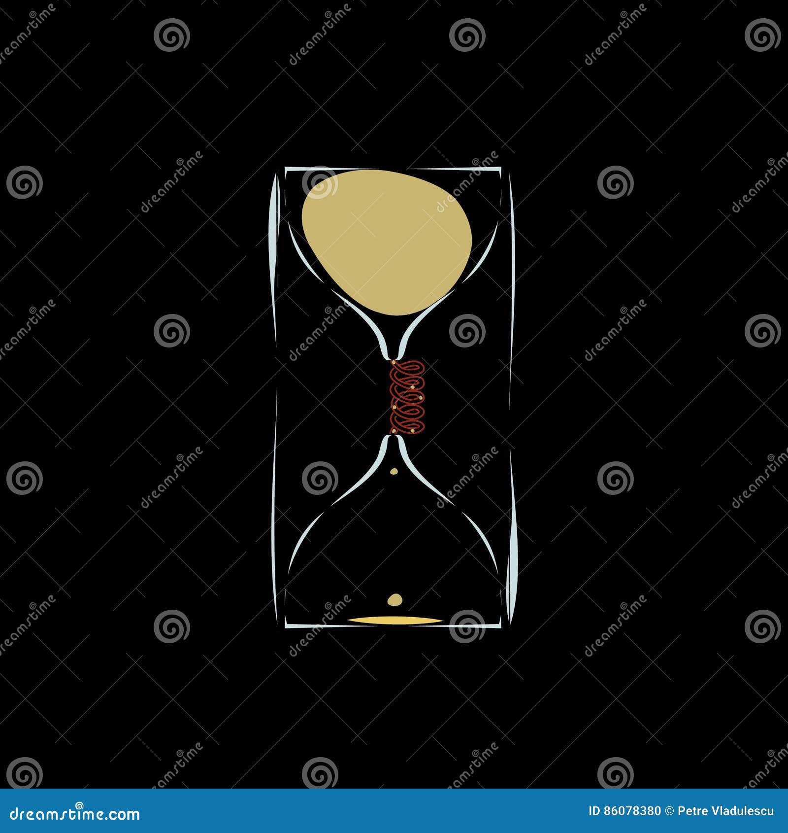Hourglass with Solenoid To Slow Down the Time Stock Vector