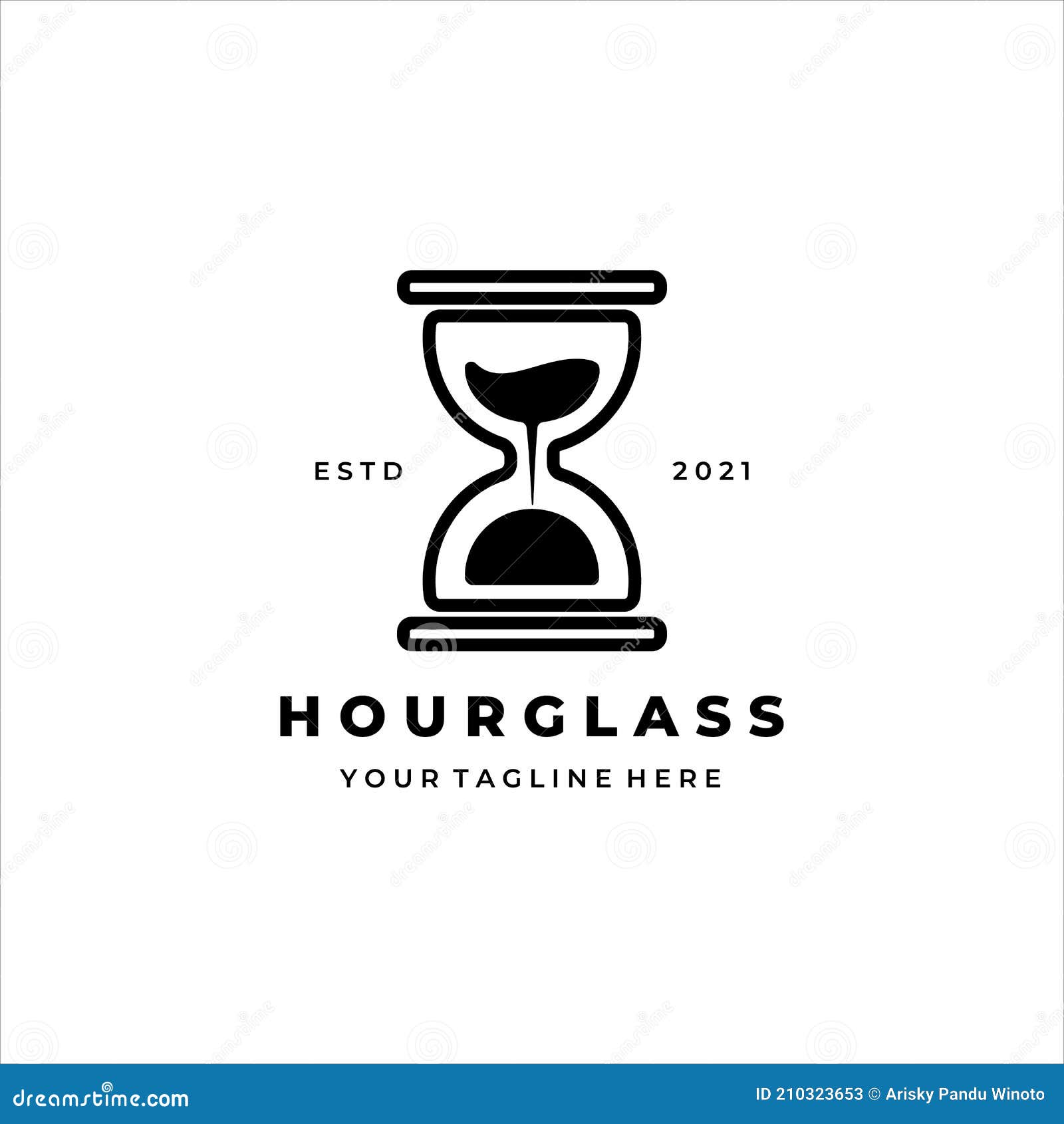 Hourglass Vintage Simple Logo Illustration Design Stock Vector ...