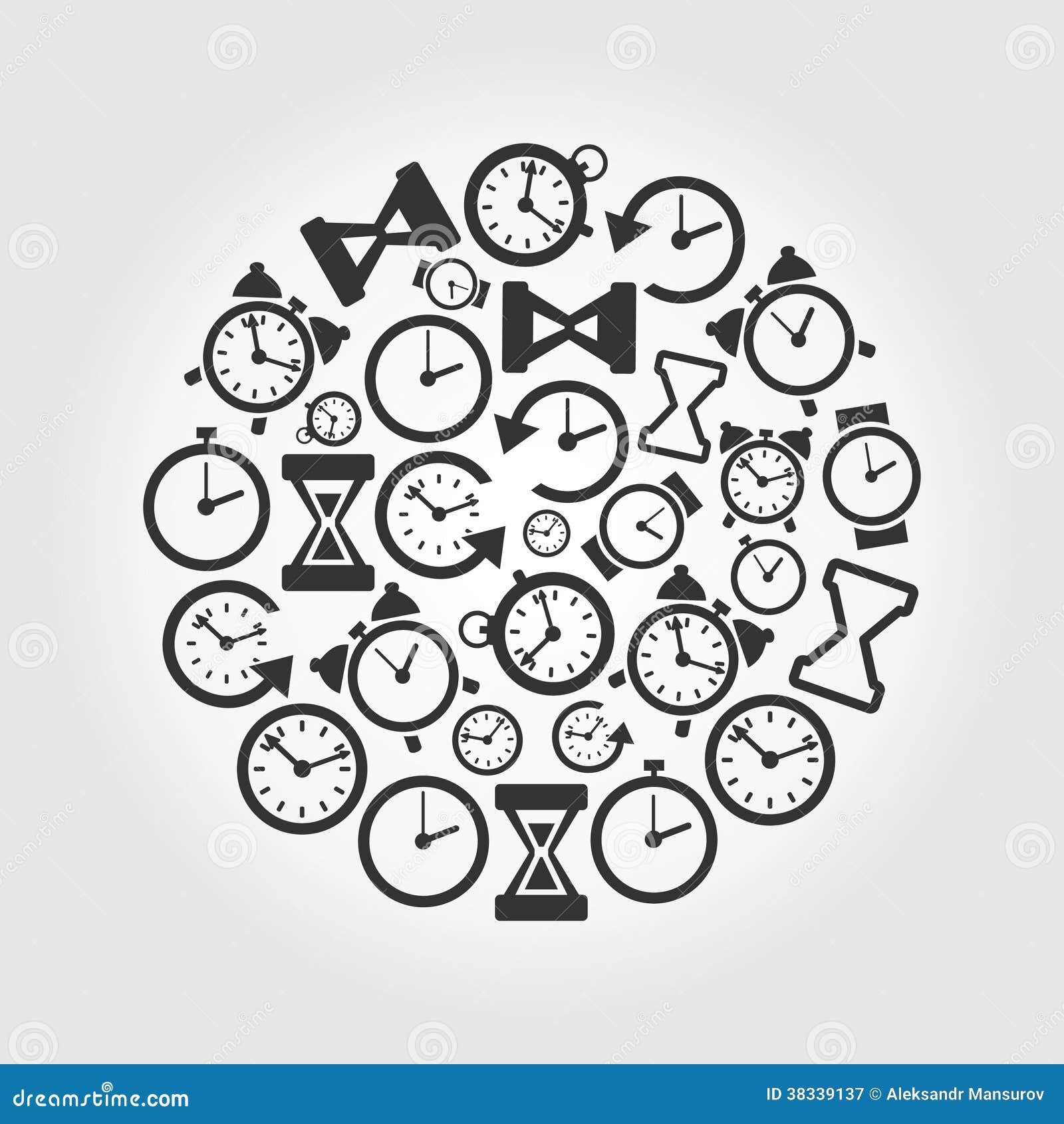 Hours a circle stock vector. Illustration of mechanism 38339137