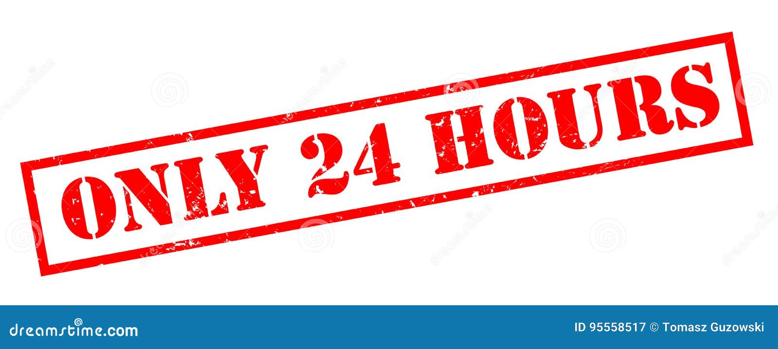 Only 24 hours red stamp stock illustration. Illustration of grunge
