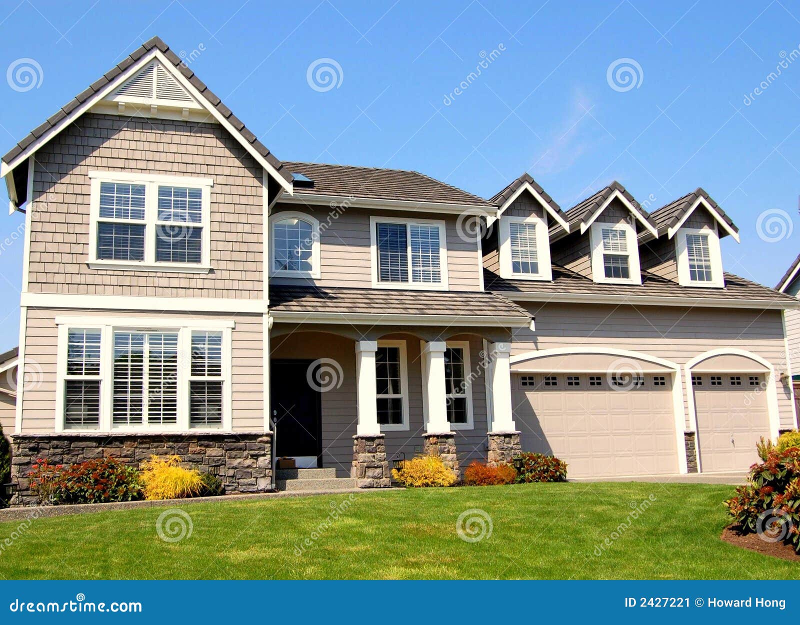 House stock image. Image of skylight, green, chimney, real - 2427221